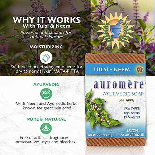 Auromere Tulsi Neem Bar Soap (1x2.75 Oz)-3
