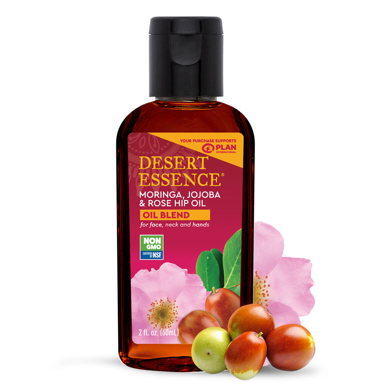 Desert Essence Jojoba Moringa Rose Hip Oil (1x2 OZ)-1