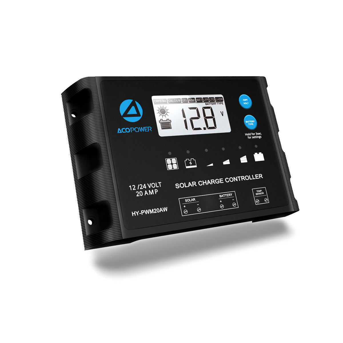 ACOPOWER 12V  Poly Solar RV Kits + MPPT / PWM Charge Controller-3