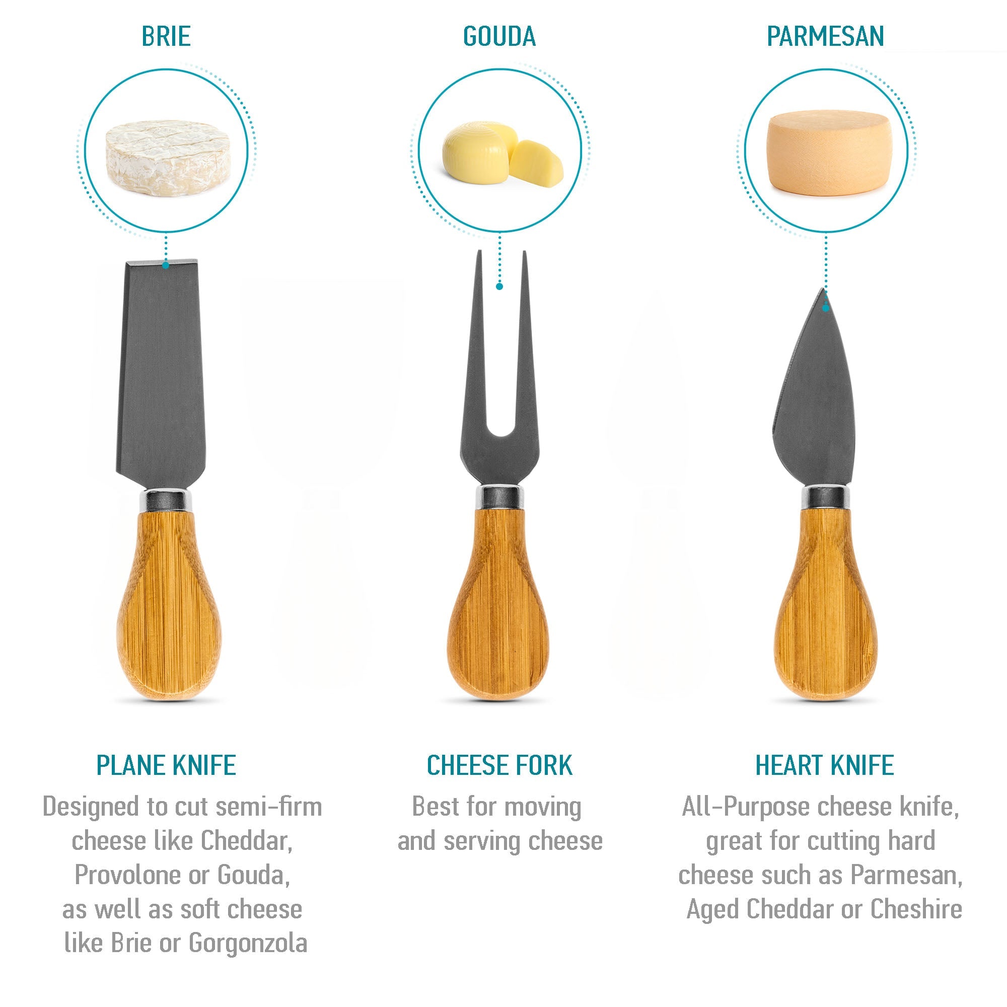 Bamboo Cheese Board and Knife Set - 14 Inch Swiveling Charcuterie Board with Slide-Out Drawer - Cheese Serving Platter, Round Serving Tray-12