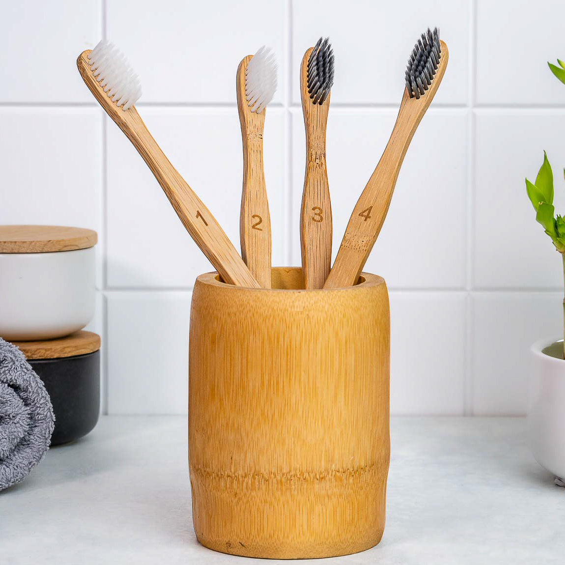 Bamboo Toothbrush Set 4-Pack - Bamboo Toothbrushes with Soft Bristles for Adults - Eco-Friendly, Biodegradable, Natural Wooden Toothbrushes-7