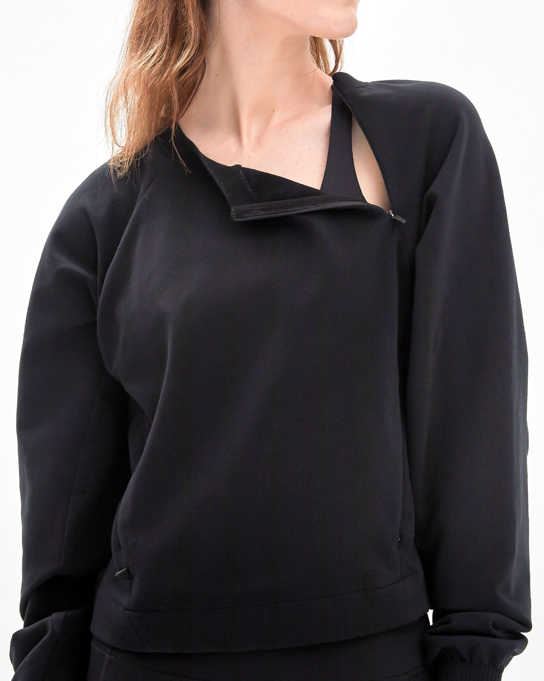 City Zip Crop Crewneck-15