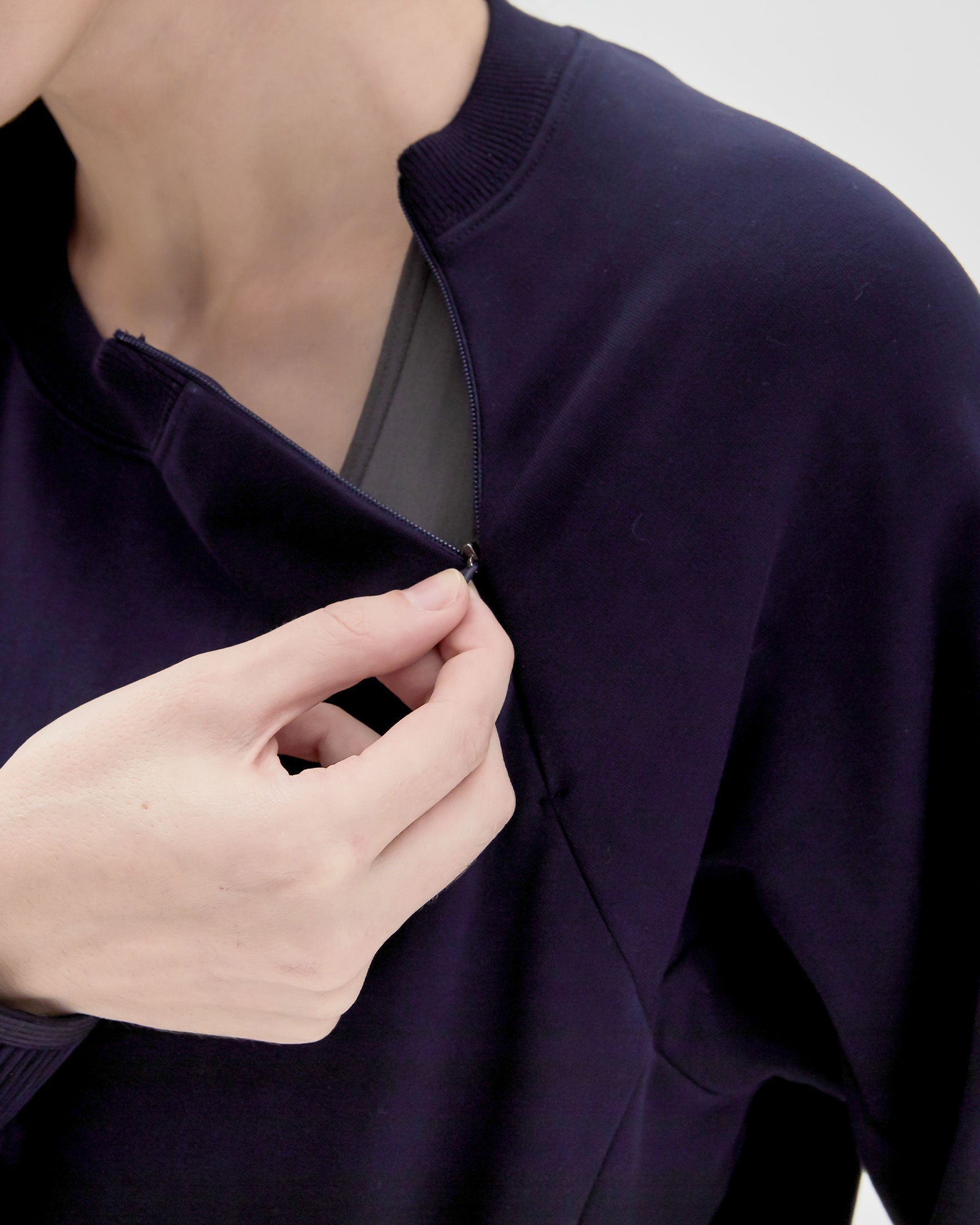 City Zip Crop Crewneck-9