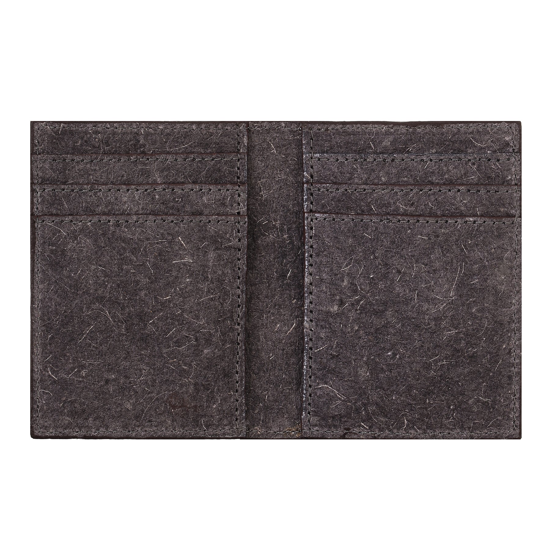 Coconut Leather BiFold Card Wallet - Dark Grey-1