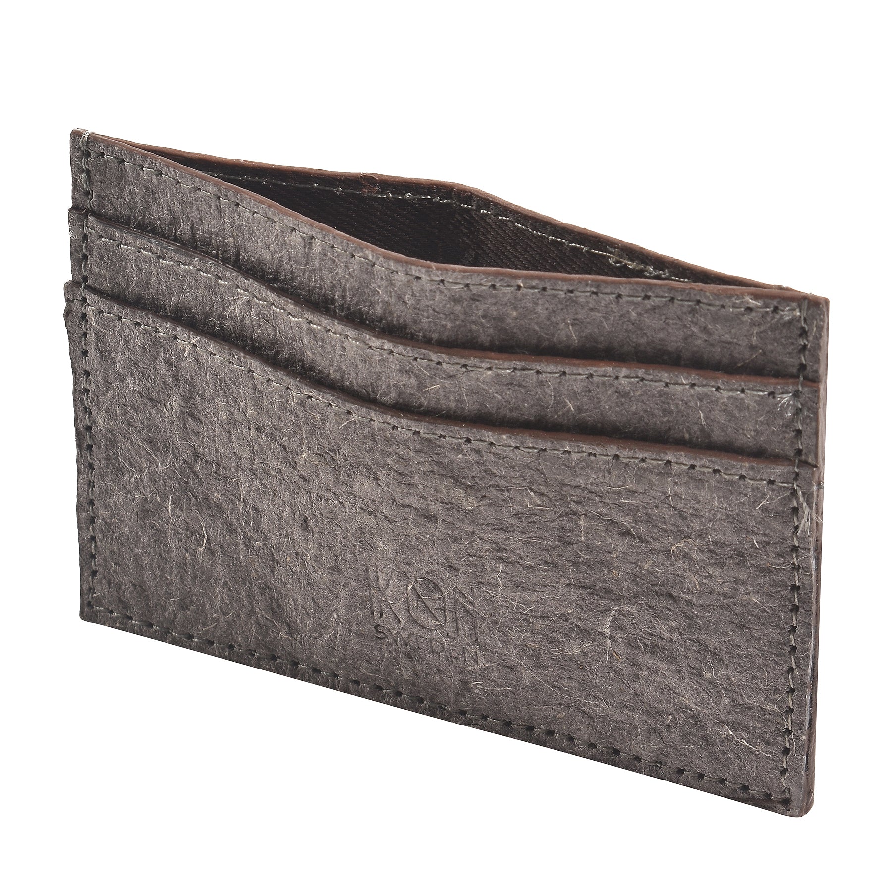 Coconut Leather Card Holder - Dark Grey-1