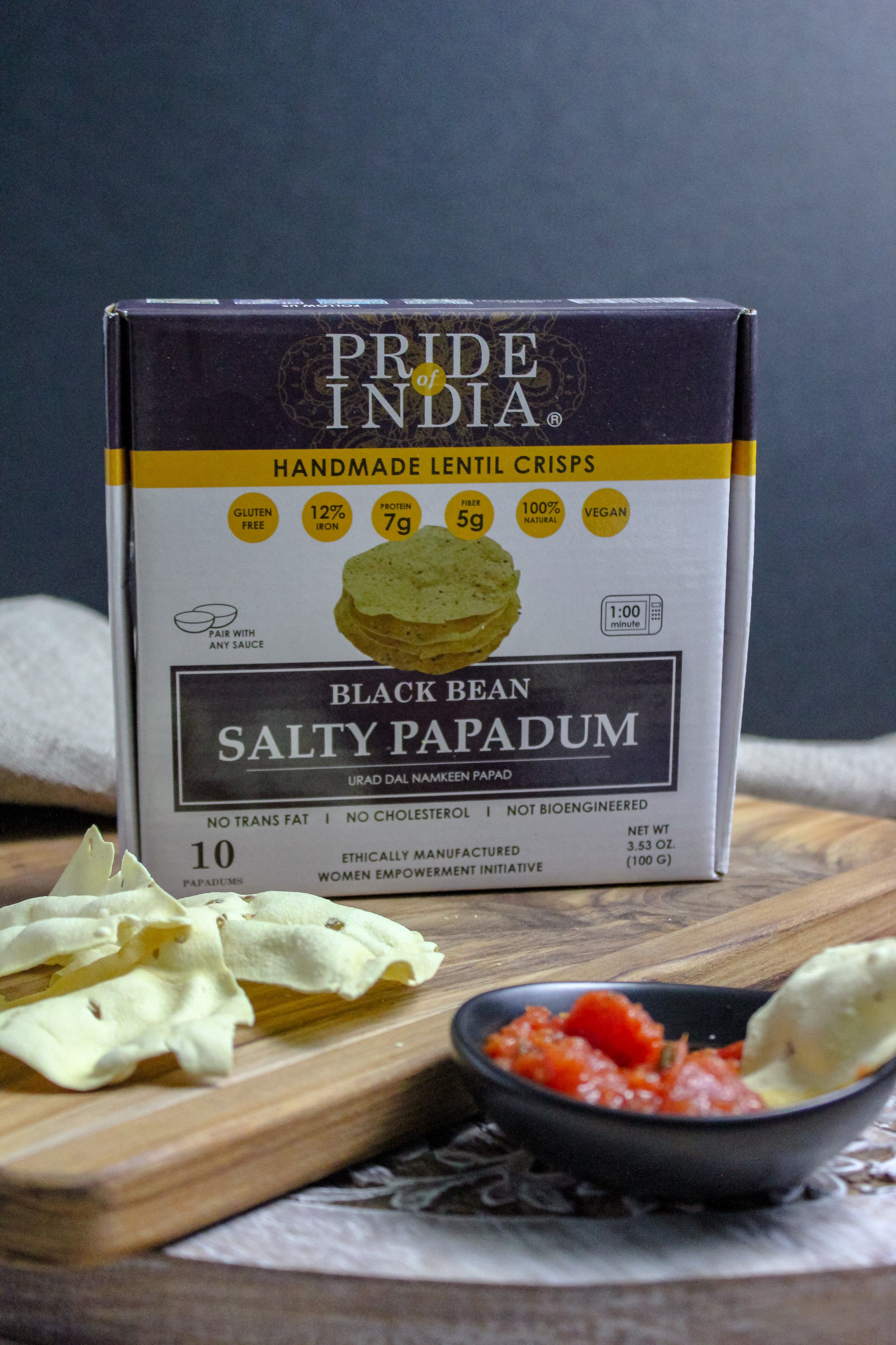 Salty Black Bean Namkeen Papadum Lentil Crisp-3