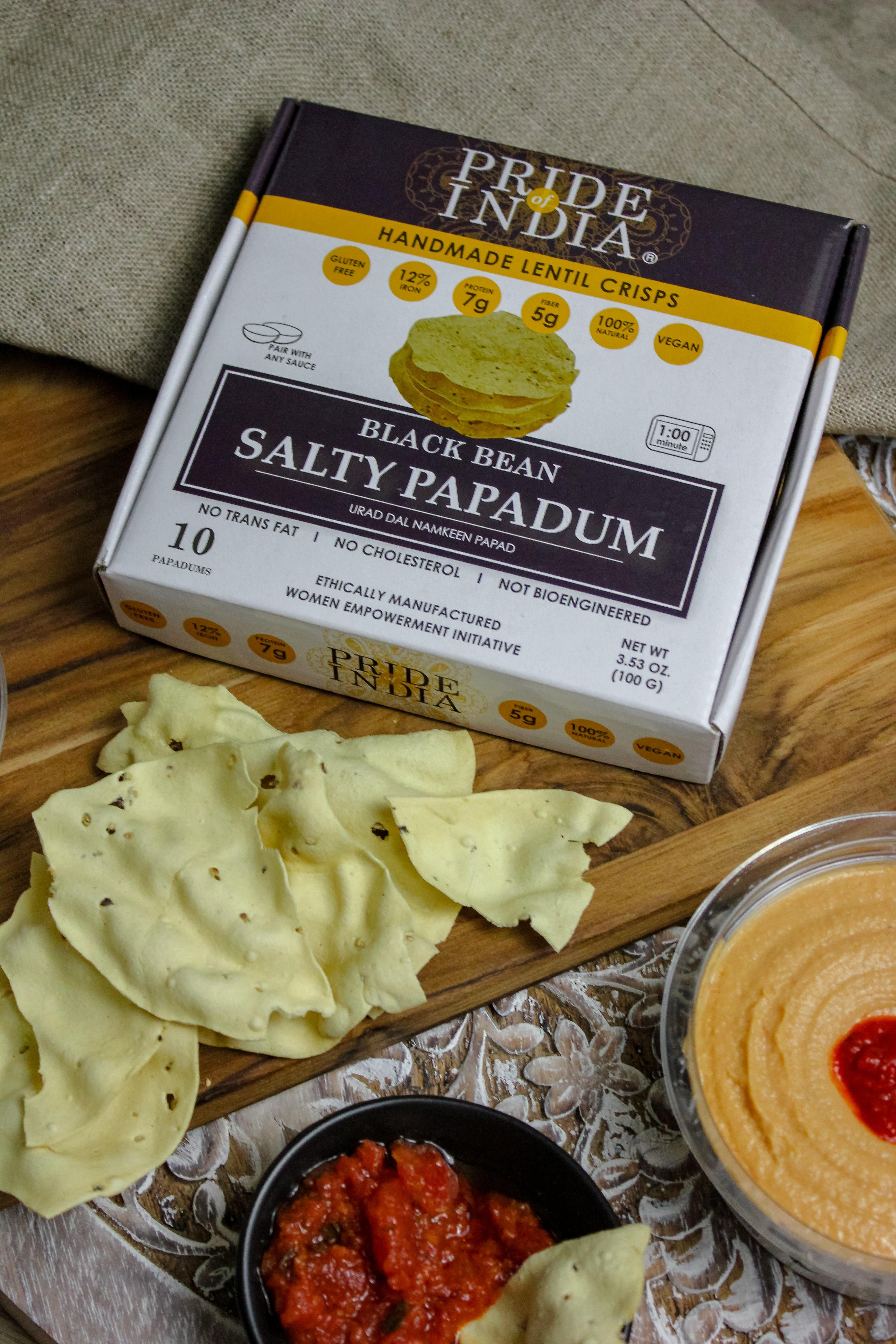 Salty Black Bean Namkeen Papadum Lentil Crisp-2