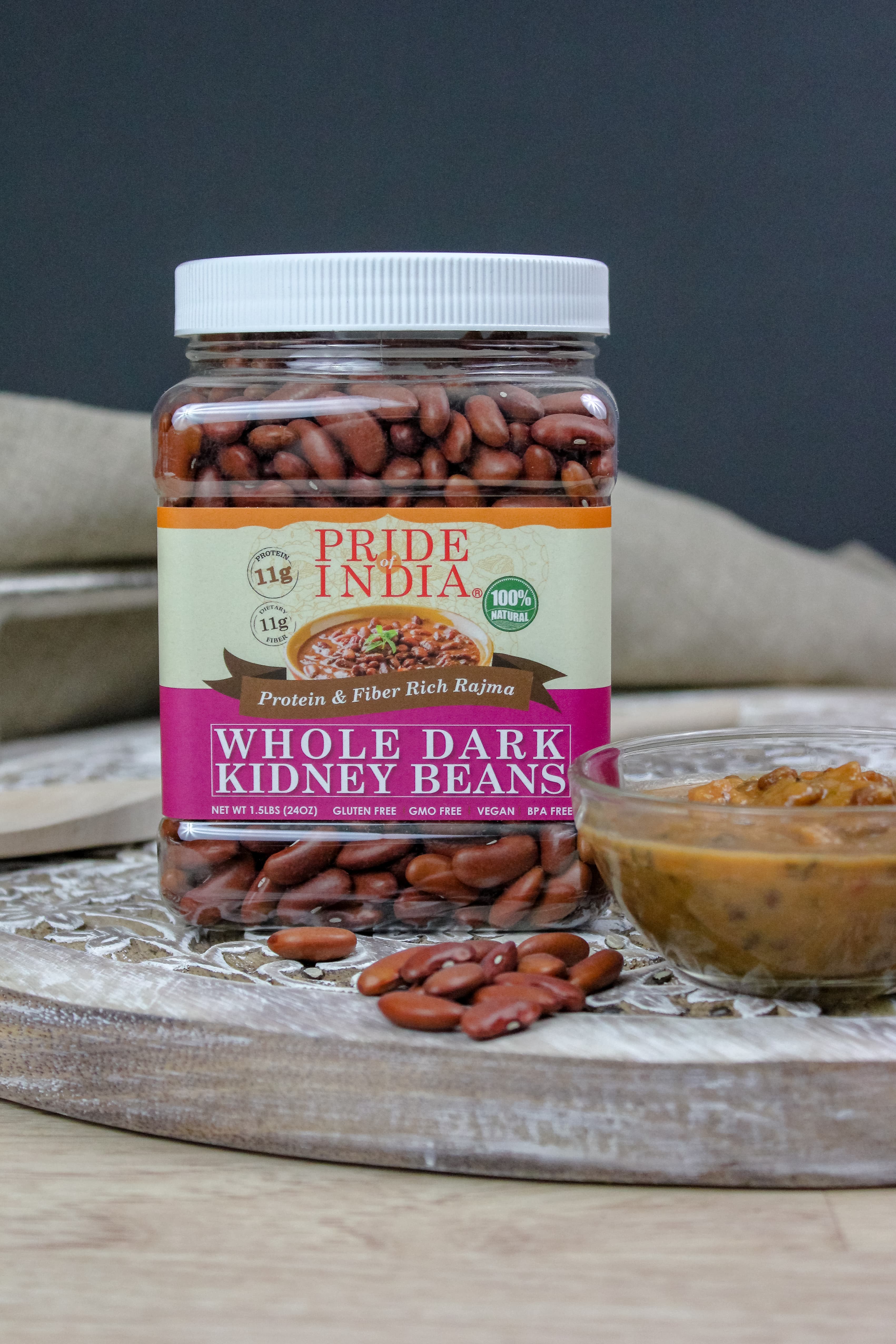 Indian Whole Dark Kidney Beans - Protein & Fiber Rich Rajma Jar-2