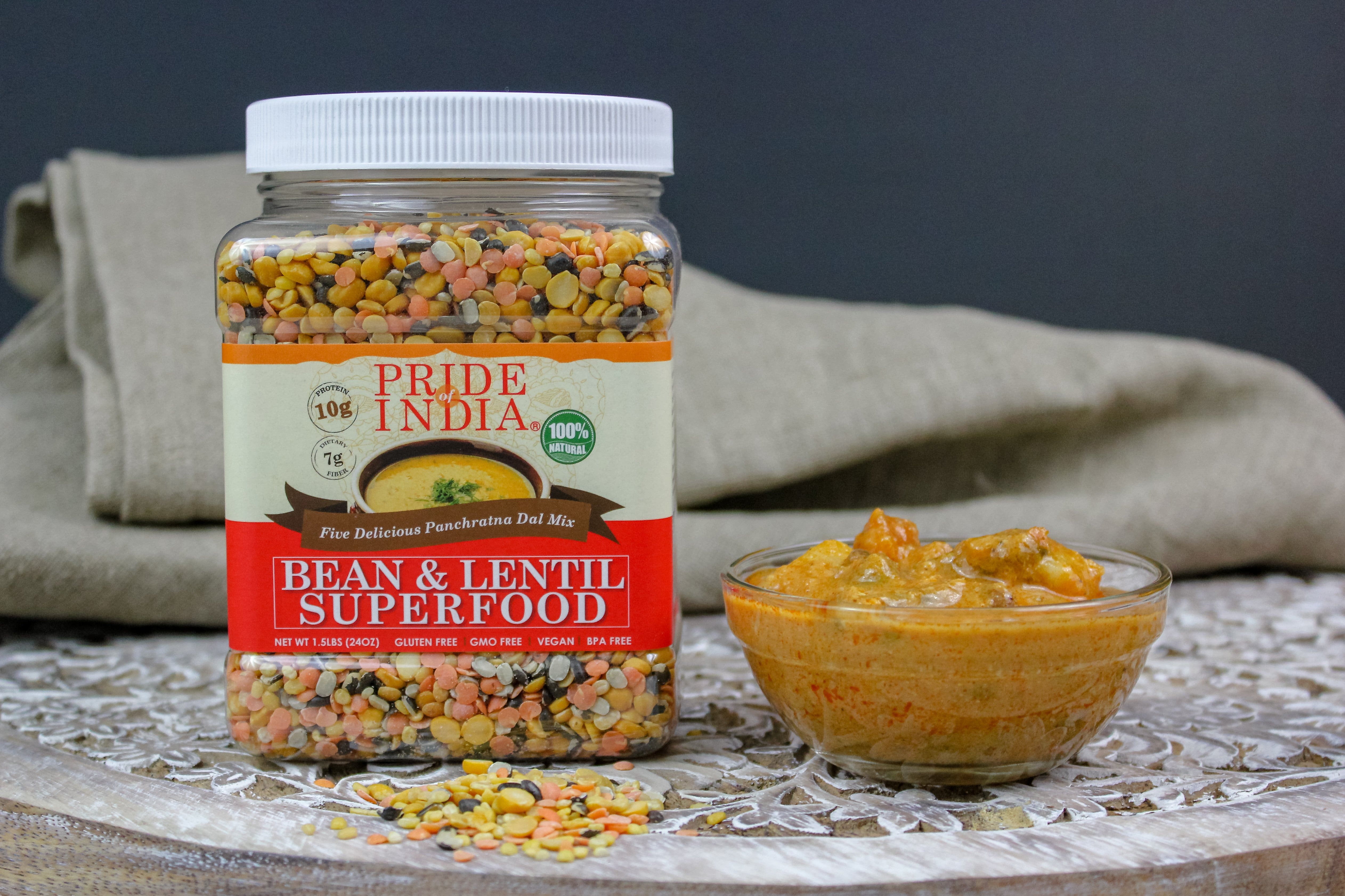 Indian Bean & Lentil Superfood - Five Delicious Panchratna Dal Mixed Jar-1