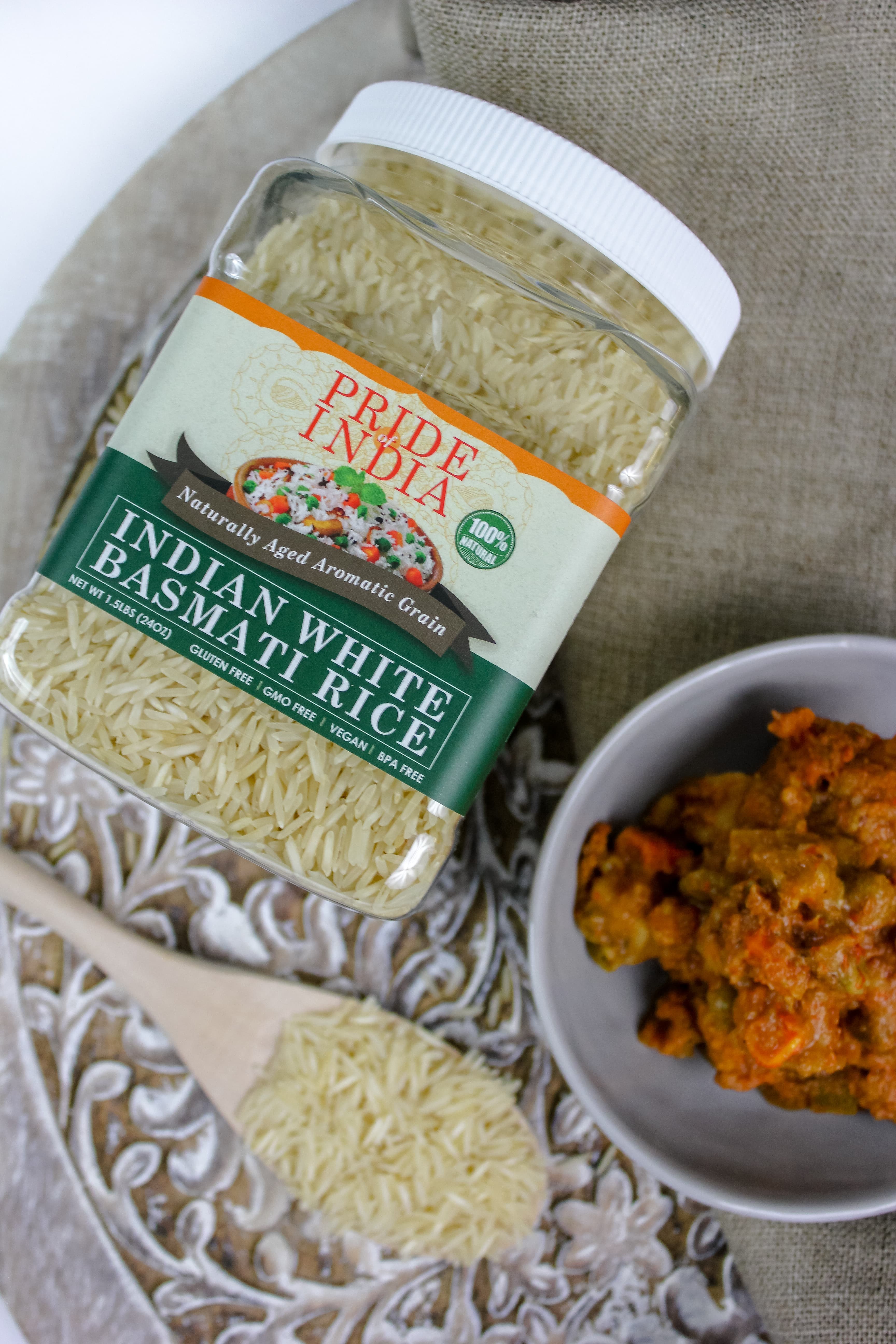 Extra Long Indian White Basmati Rice - Naturally Aged Aromatic Grain Jar-3