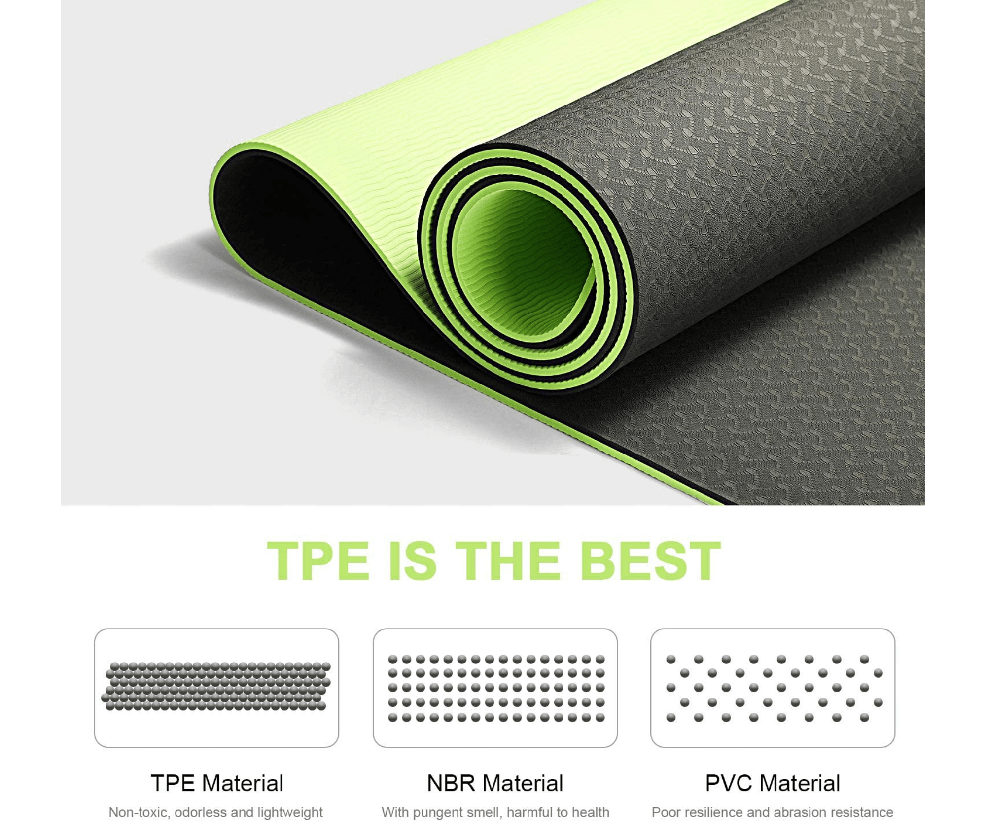 Eco Friendly Reversible Color Yoga Mat with Carrying Strap-9