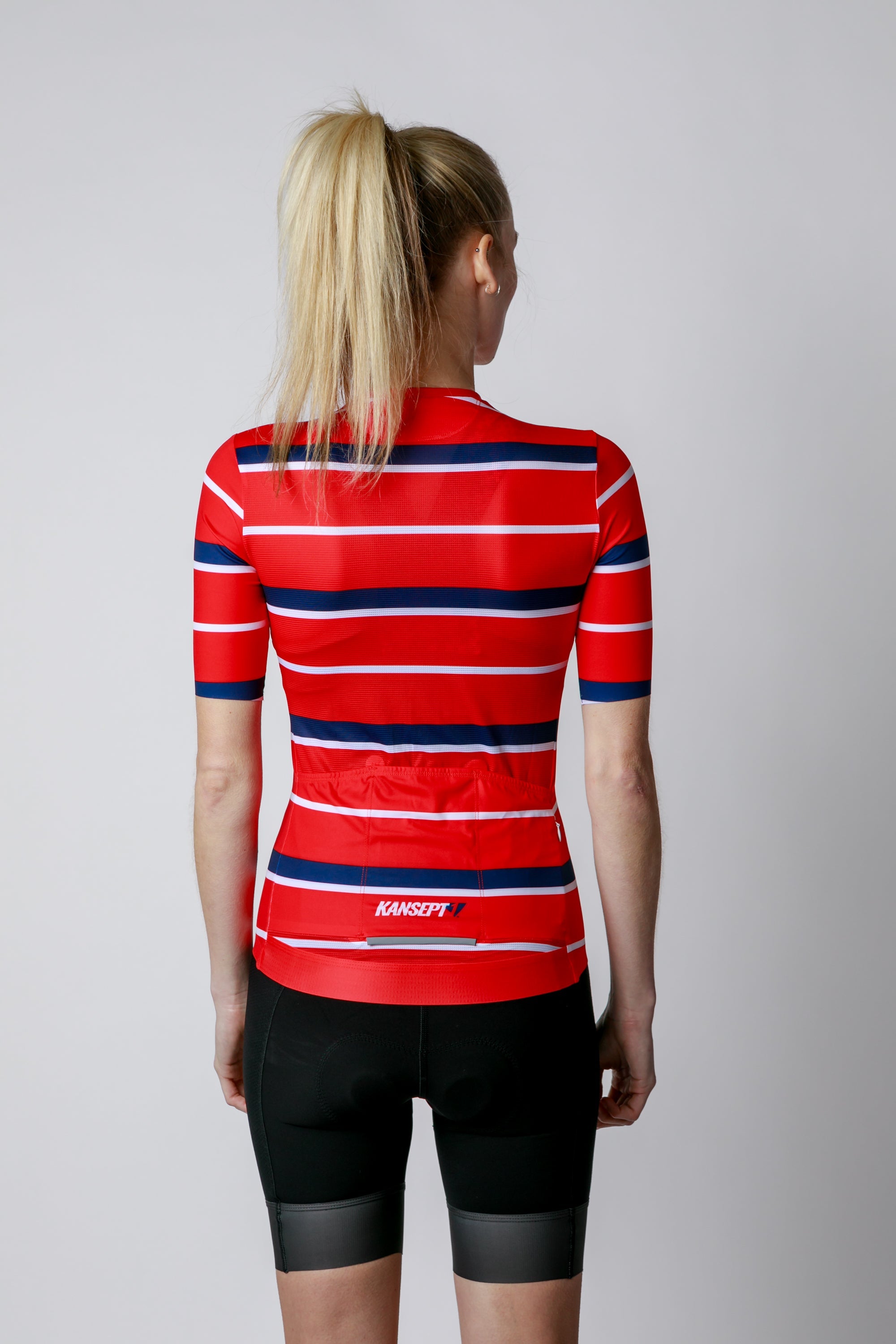 NOW ON SALE!!!  Women's ProSpec Rouleur SZ Jersey | Squadra Stripes | Flamme Rouge Red/Midnight Blue/White-1