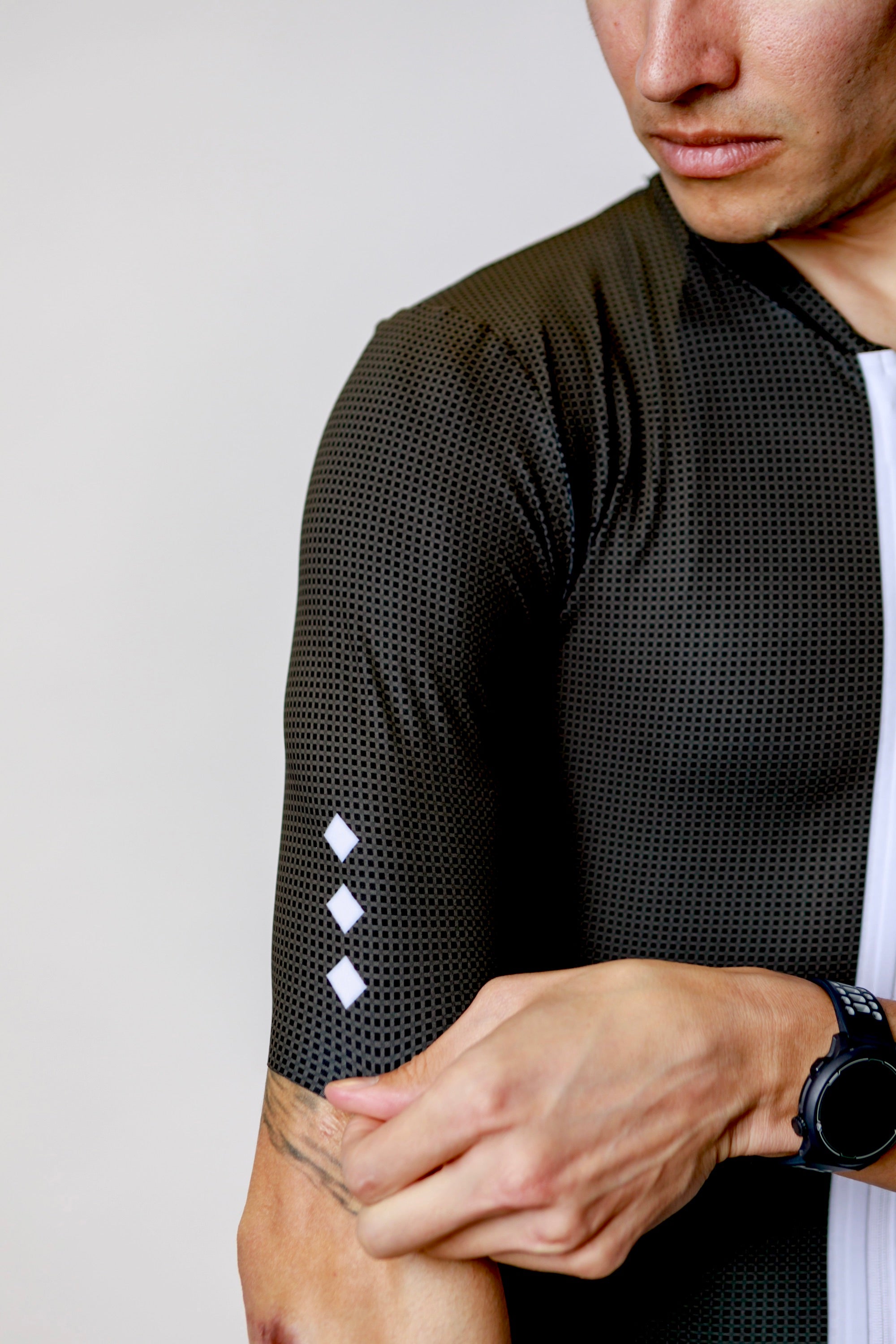 Men's ProSpec Rouleur SZ Jersey | TEAM ISSUE | Obsidian Black CF with white race stripe-4