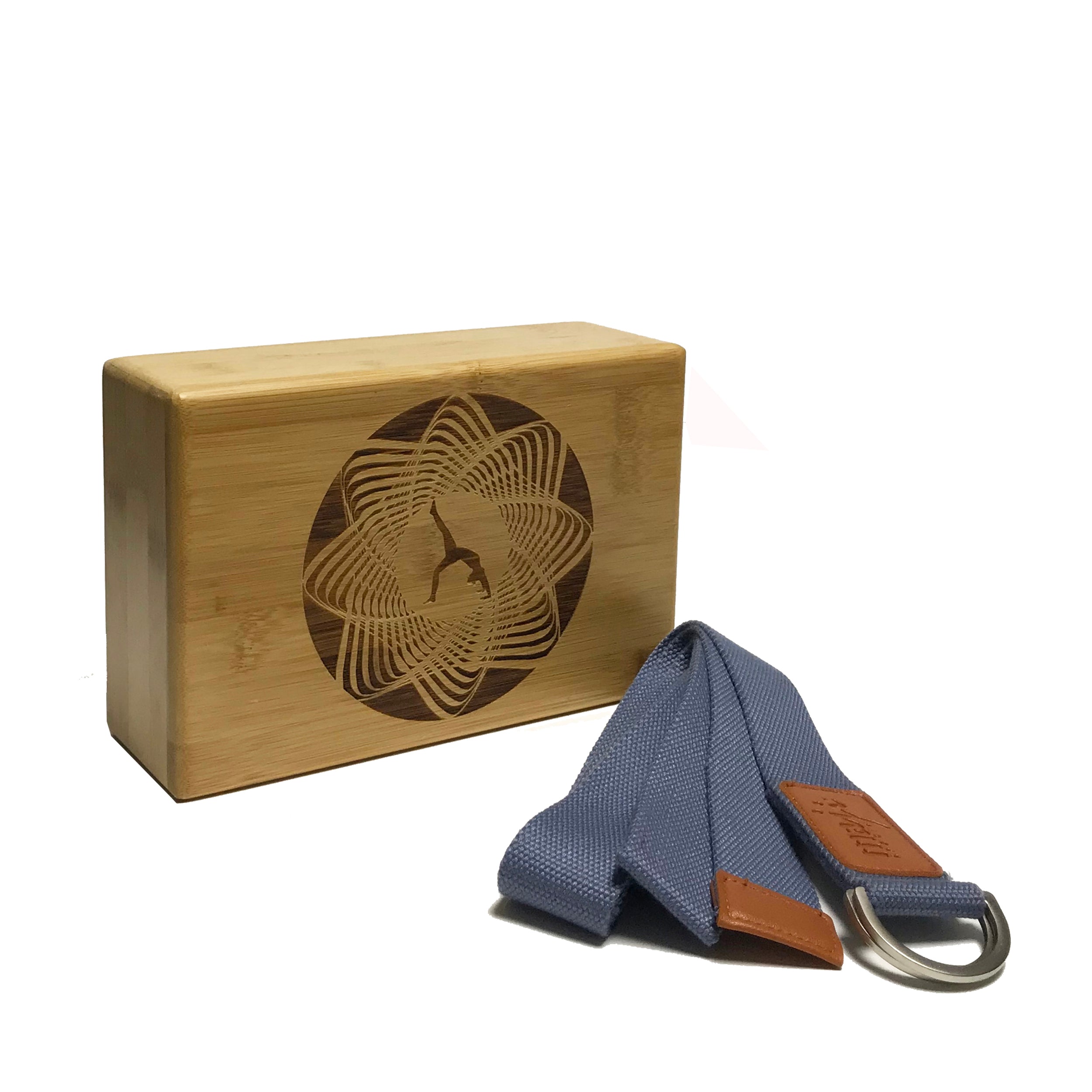 Laser Engraved Bamboo Block & Strap Combo-0