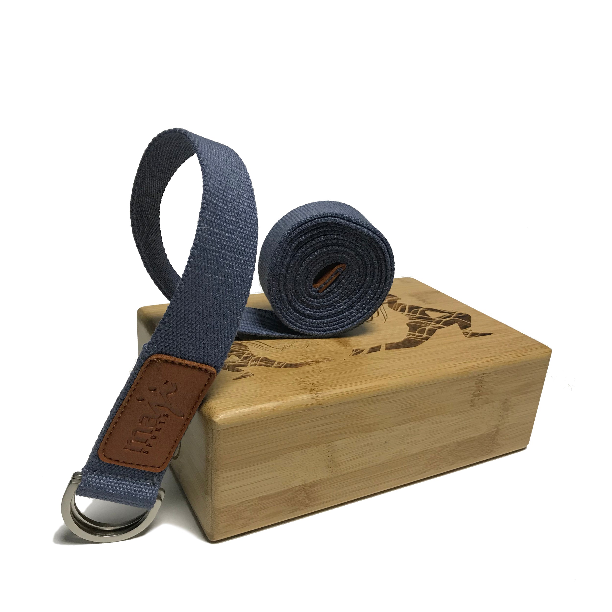 Laser Engraved Bamboo Block & Strap Combo-1
