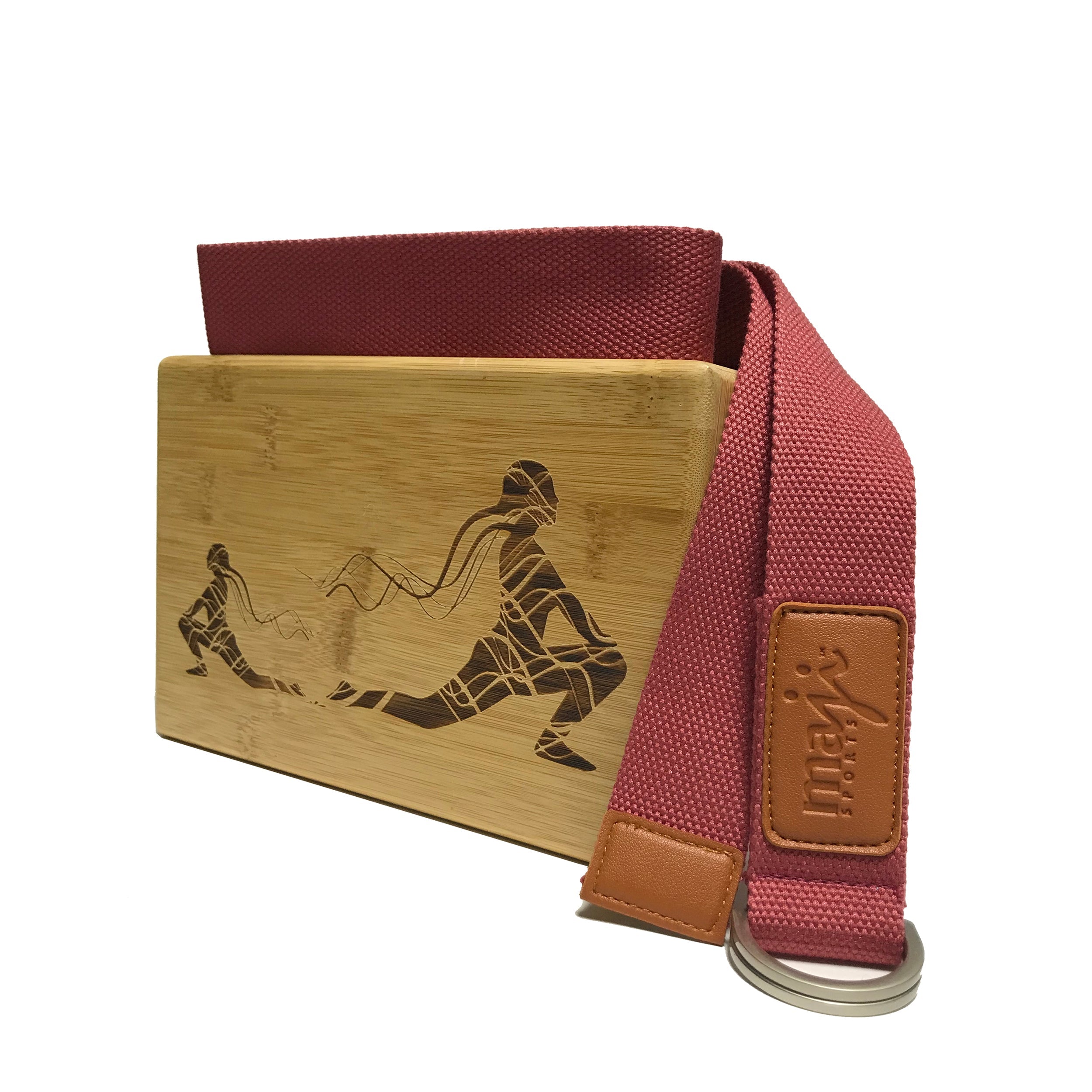 Laser Engraved Bamboo Block & Strap Combo-11