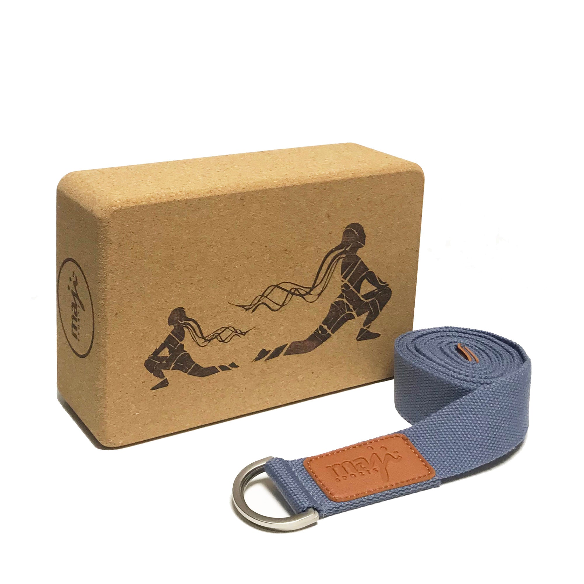 Laser Engraved Cork Block & Strap Combo-1