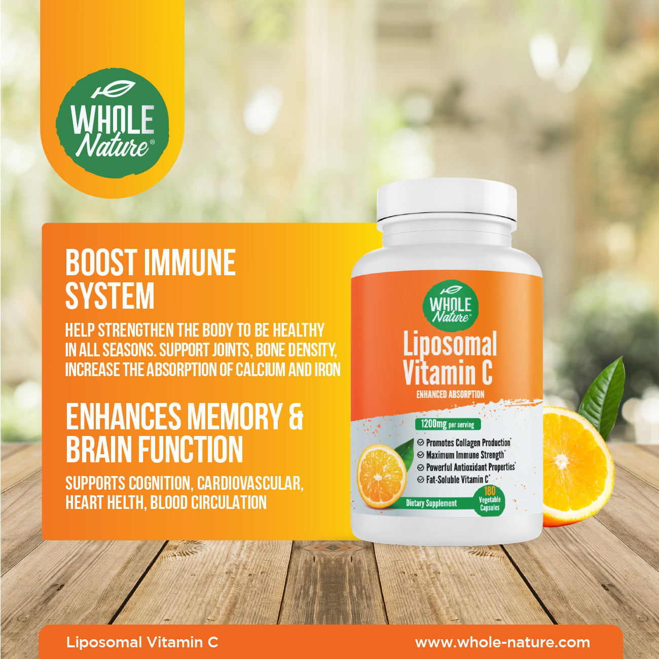 Whole Nature Liposomal Vitamin C  1200 mg-6