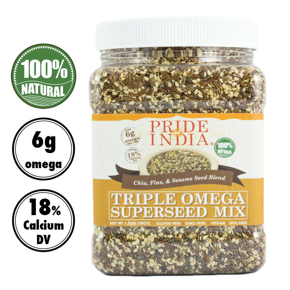 Triple Omega Superseed Mix - Chia Flax & Sesame Superfood Jar-1