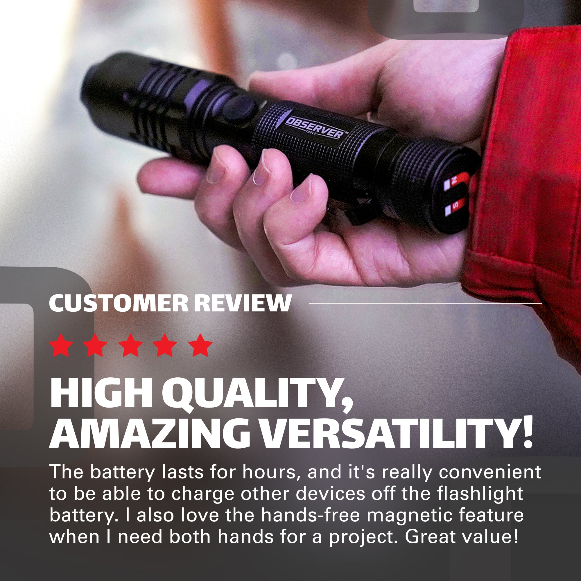 1200 Lumen Tactical LED Rechargeable Flashlight with Power Bank & Dual Power-11