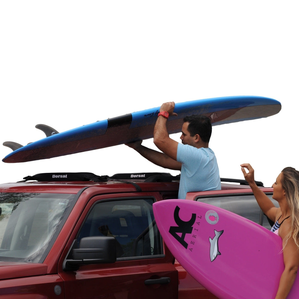 Dorsal Universal Soft Racks with Car Roof Pads Tie Down Straps Storage Bag - Pack of 2 for Surfboards Kayak Canoe Paddleboards-4