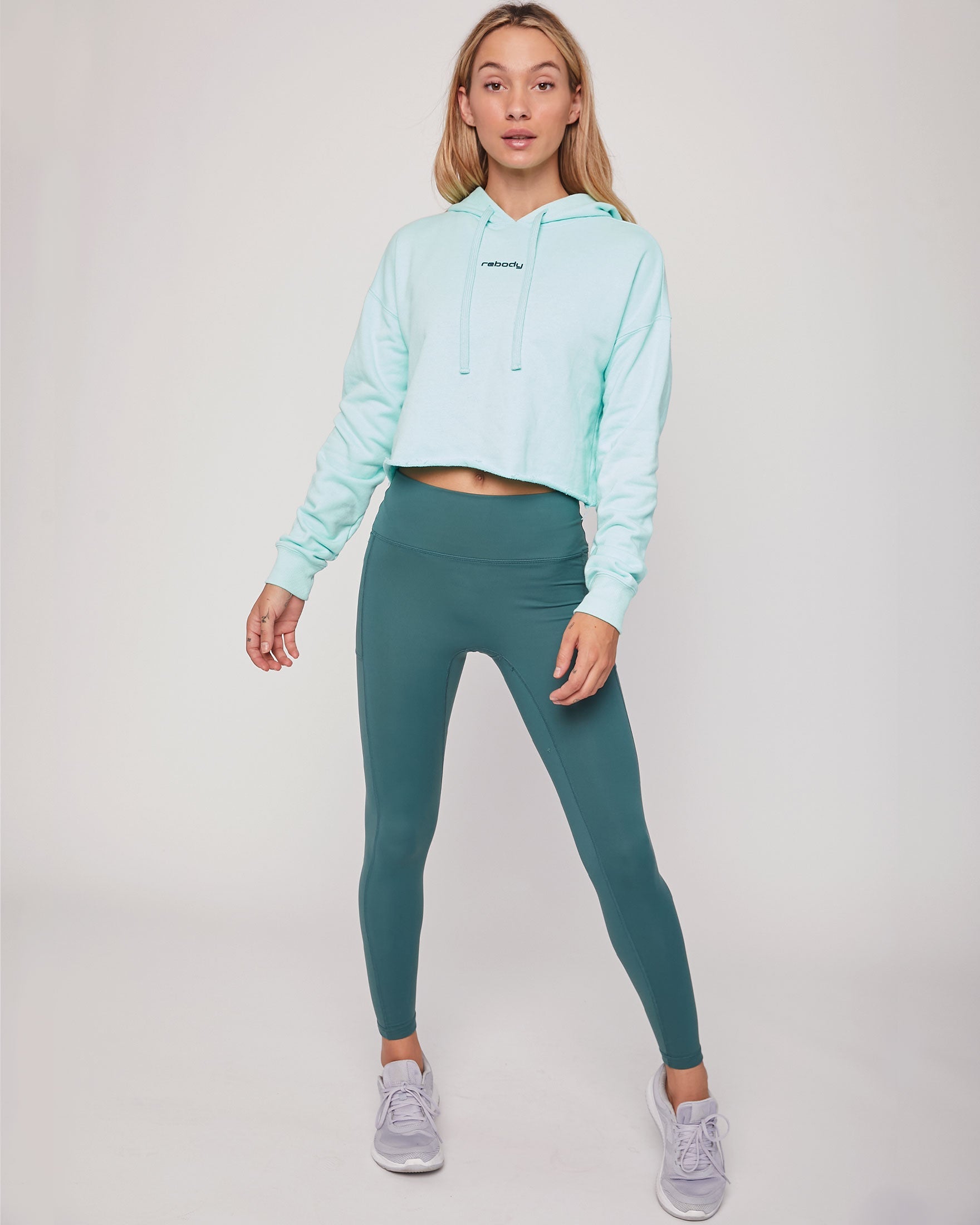 Rebody French Terry Crop Hoody - Smooth Mint *Sustainable-2