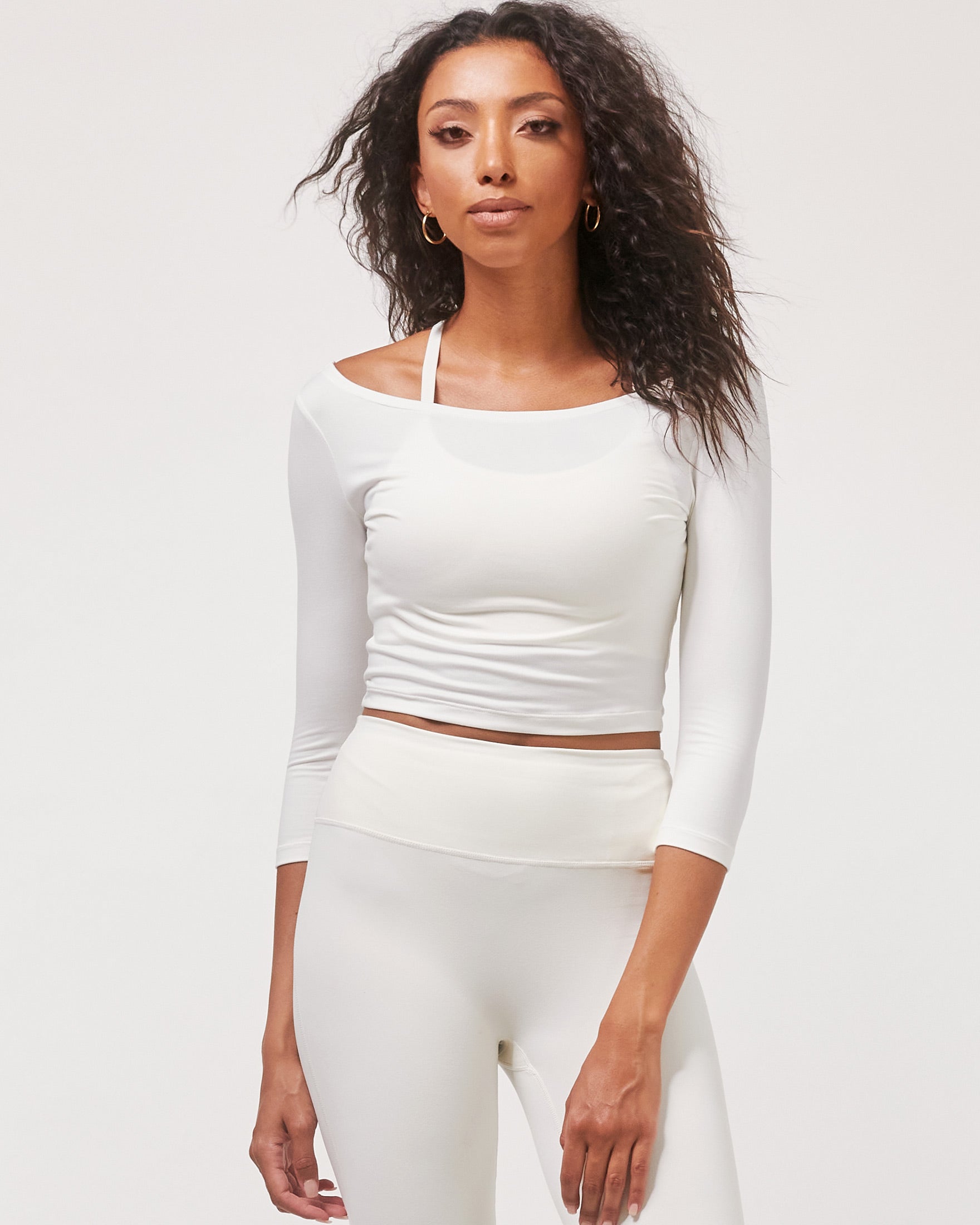 Dynamic Cozy Open Shoulder 3/4 Sleeve-1