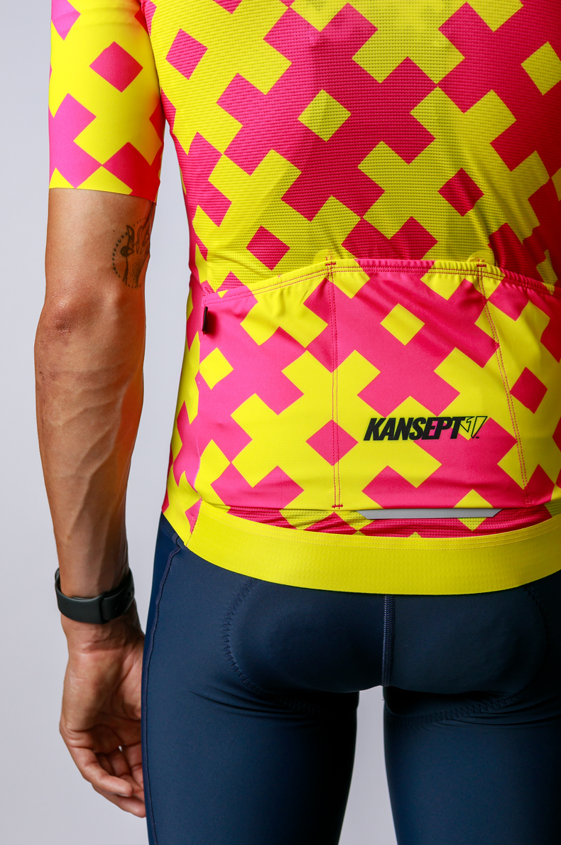 LIMITED EDITION Men's ProSpec Rouleur SZ Jersey | #HashTag MACRO print | Tour Yellow/Hot Pink-3