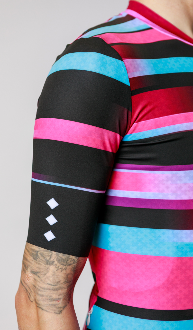 Men's ProSpec Rouleur HZ Jersey | EPYC Supporters | Sportivo stripes in Bright Blue + Hot Pink + Obsidian Black-7