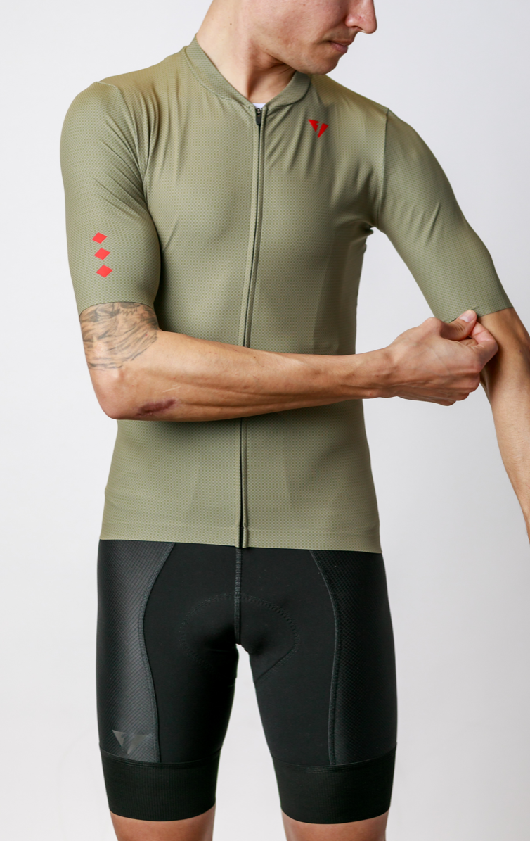 Men's ProSpec Rouleur HZ Jersey | Olive Green CF-2