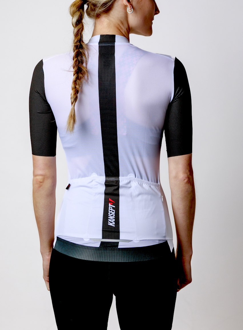 Women's ProSpec Rouleur SZ Jersey | TEAM ISSUE | WHITE with black CF race stripe-4
