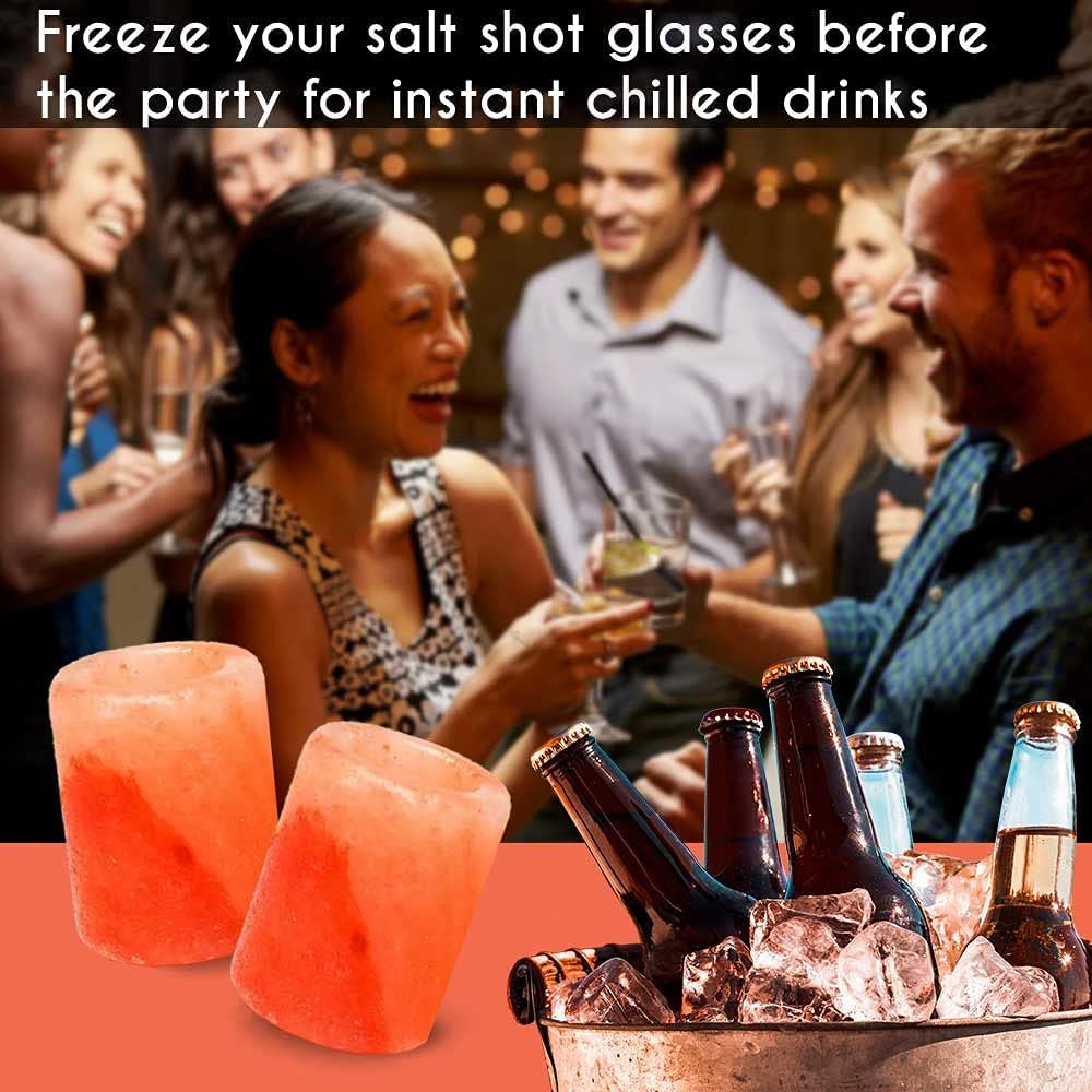 Himalayan Pink Salt Shot Glass by Pride of India – Tequila Holder – Premium Quality/Handcrafted – 100% Food Grade – Good for Parties & Gatherings – Easy to Use – Thermal Retention Capacity-4