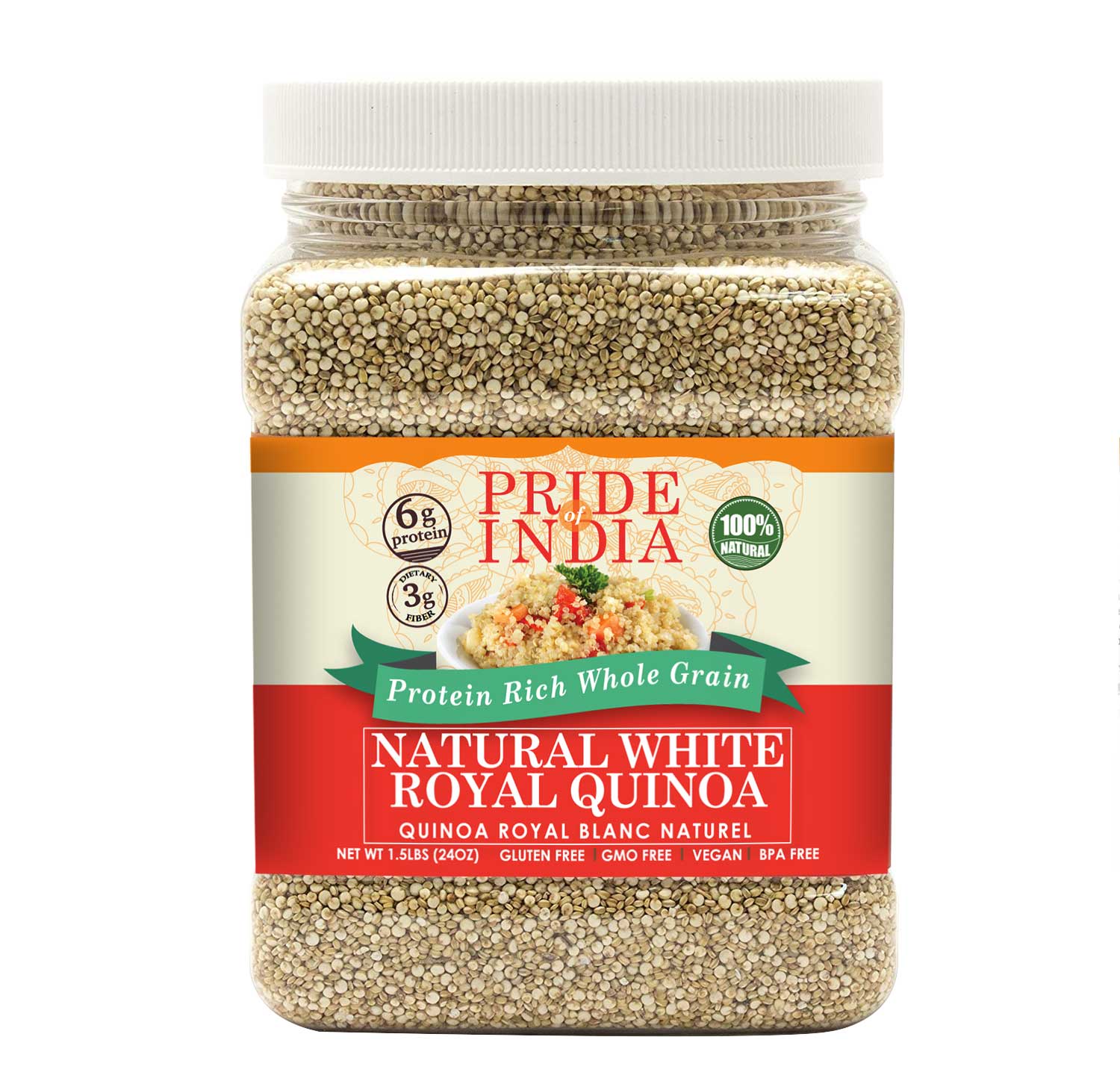 White Royal Quinoa - Protein Rich Whole Grain Jar-0
