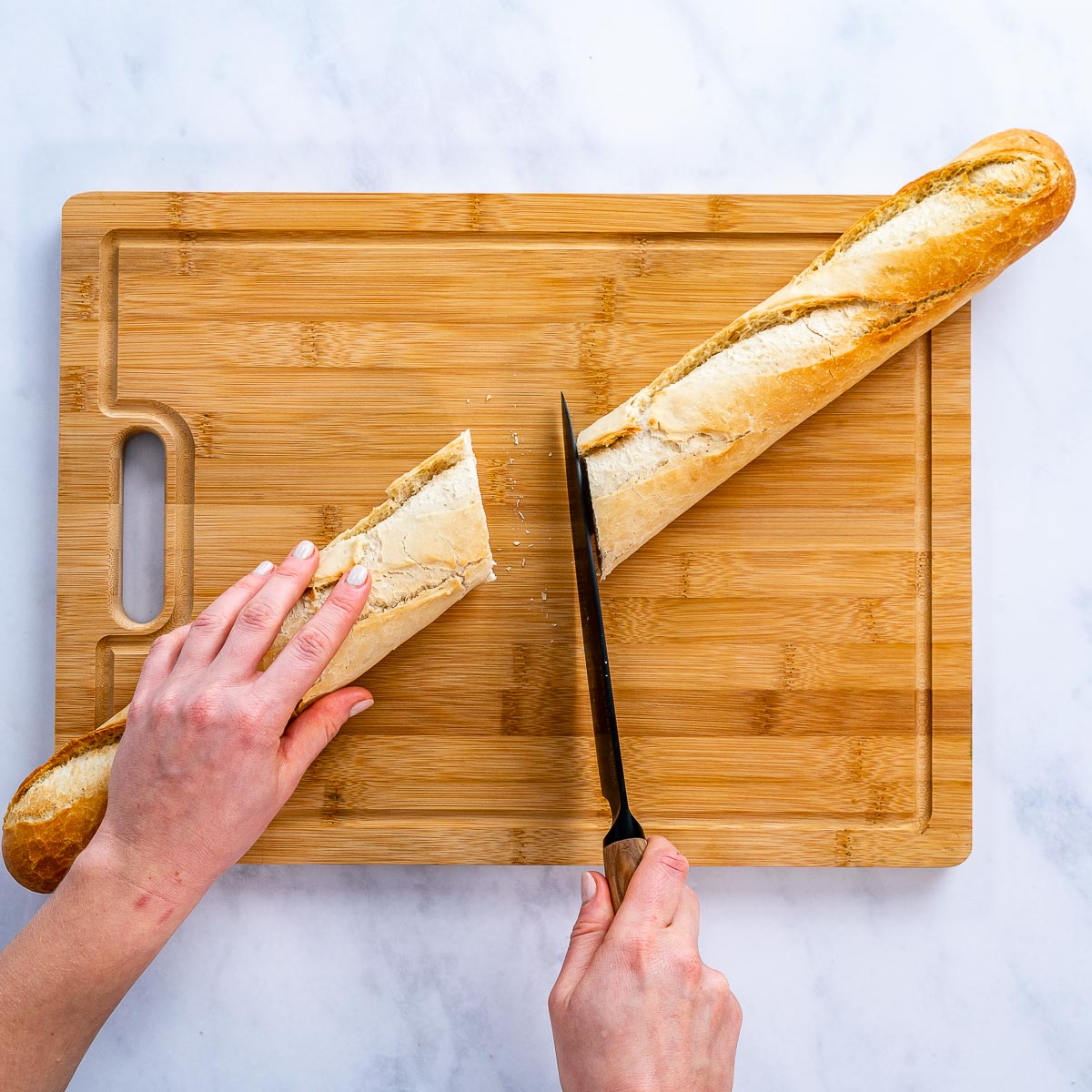 Extra Large Bamboo Cutting Board - 17x12.5 inch Wood Cutting Board for Meat, Cheese, Veggies - Wood Serving Tray with Juice Groove and 3 Compartments-8