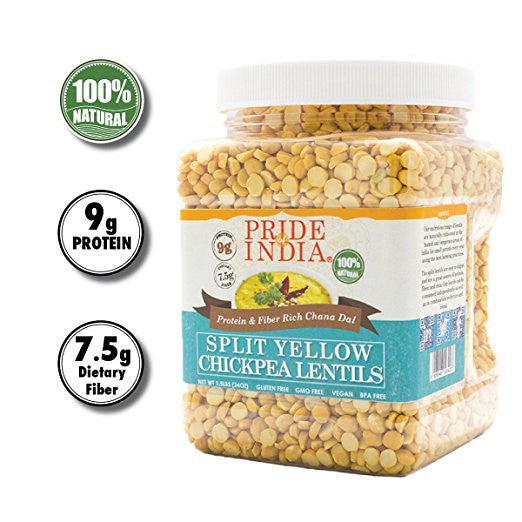 Indian Split Yellow Chickpea Lentils - Protein & Fiber Rich Chana Dal Jar-0
