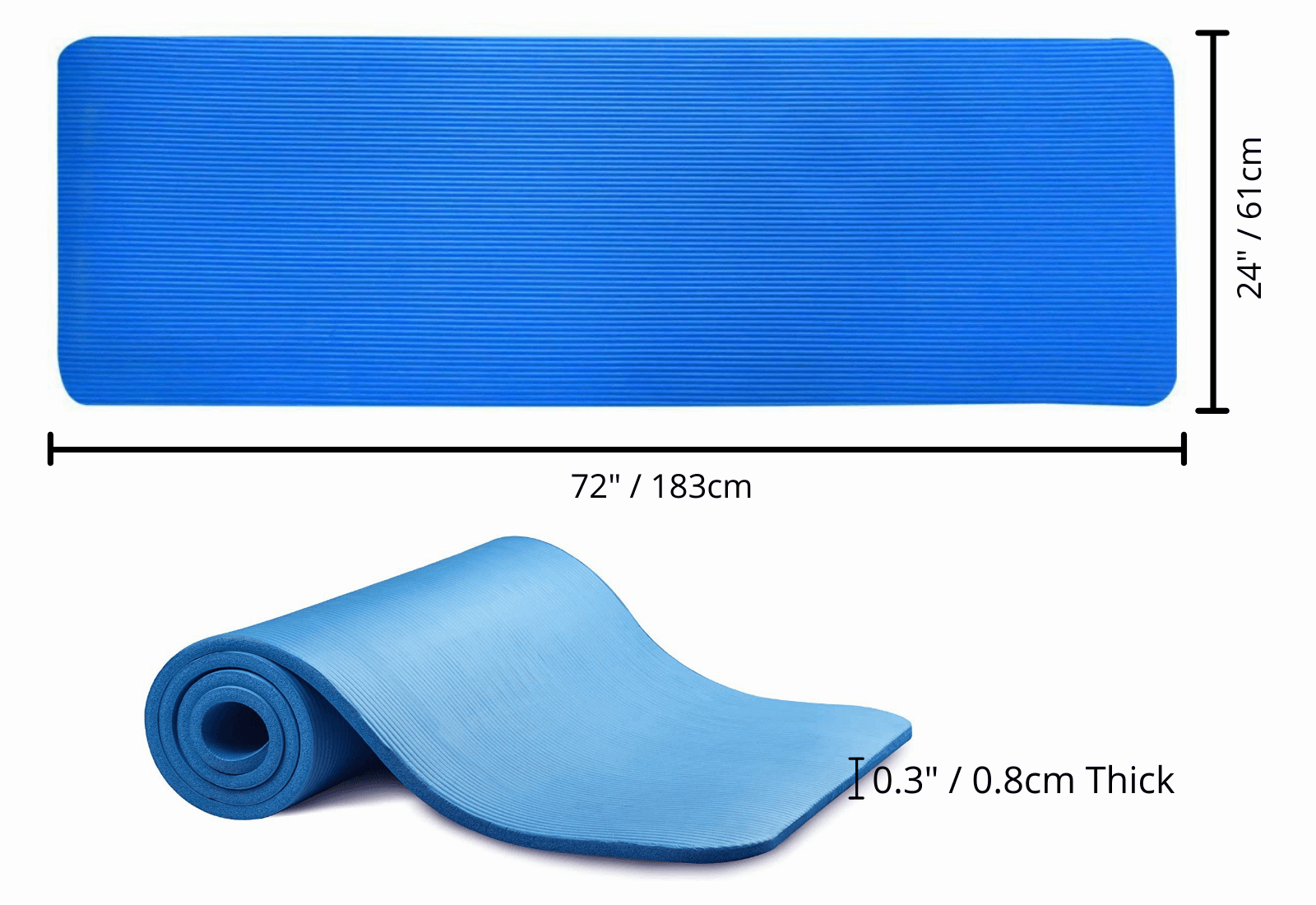 Thick Yoga and Pilates Exercise Mat with Carrying Strap-5