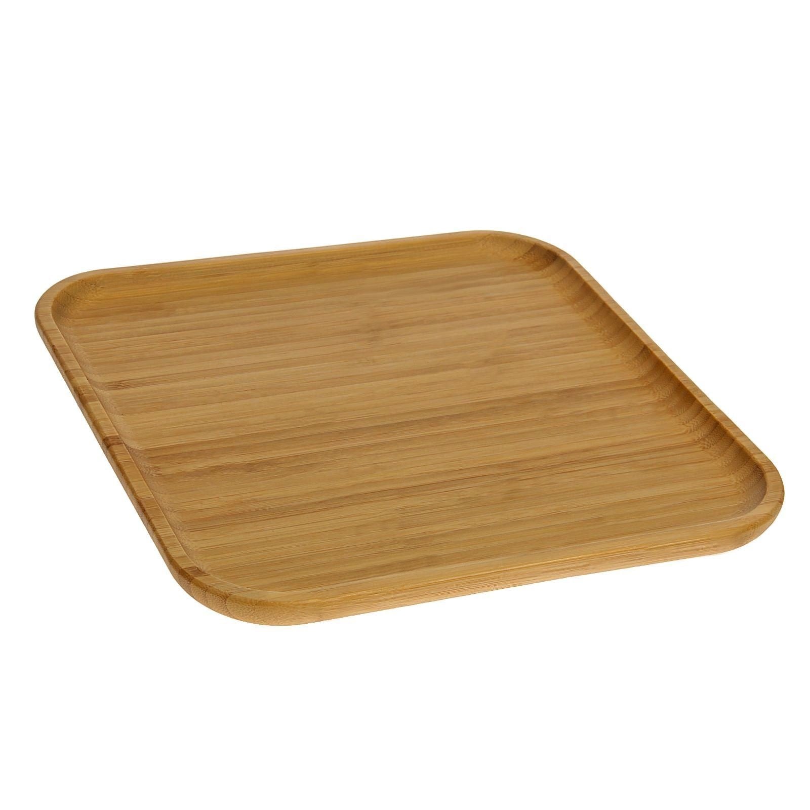 Set Of 6 Bamboo Square Platter 12" inch X 12" inch | For Appetizers / Barbecue / Steak-2