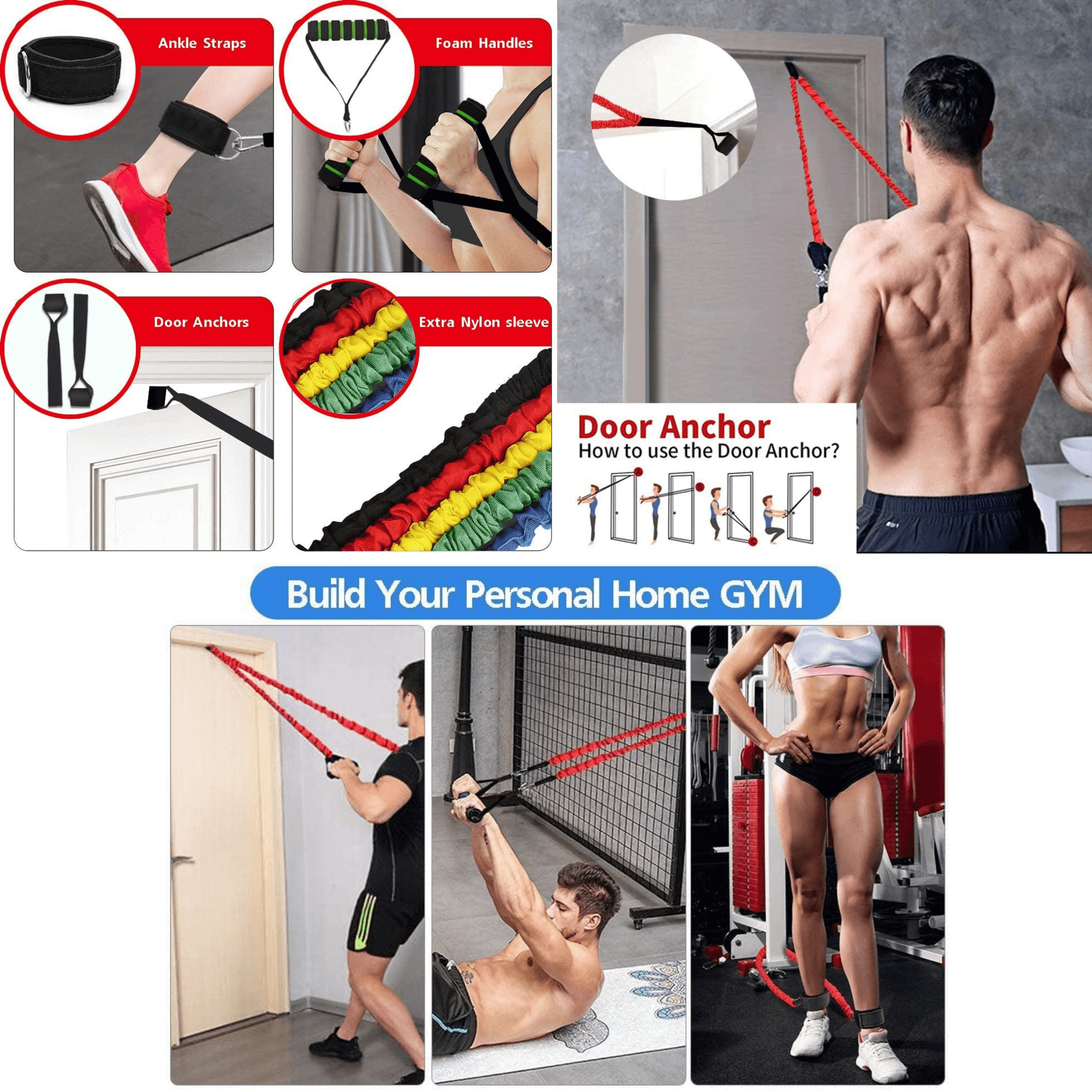 12-Pcs Resistance Band Home Workout Set-3