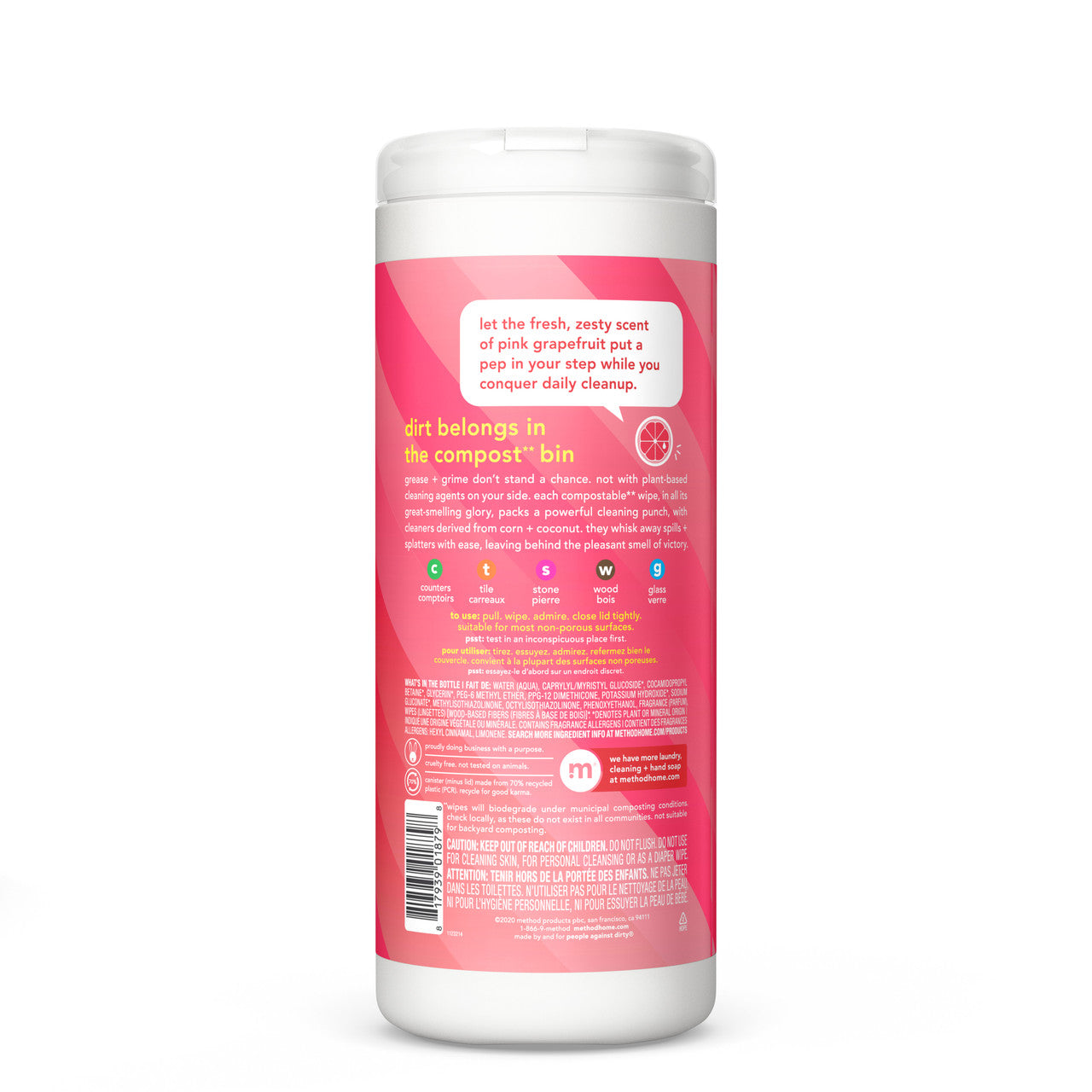 MTHD WIPES AP GRAPEFRUIT ( 6 X 30 CT   )-1