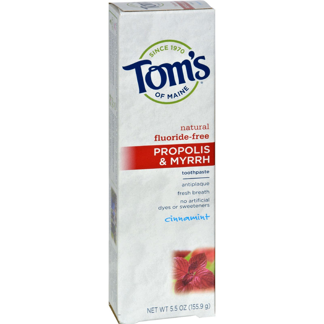 Tom's Of Maine Cinnamon Fluoride Free with Propolis & Myrrh Toothpaste (6x5.5 Oz)-0