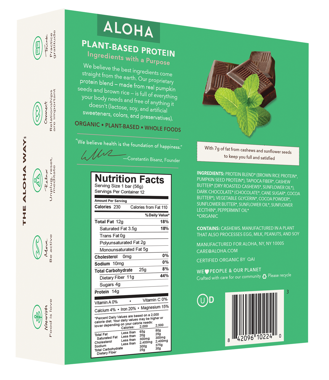 OG2 ALOH CHOC MINT BAR ( 12 X 1.98 OZ   )-1