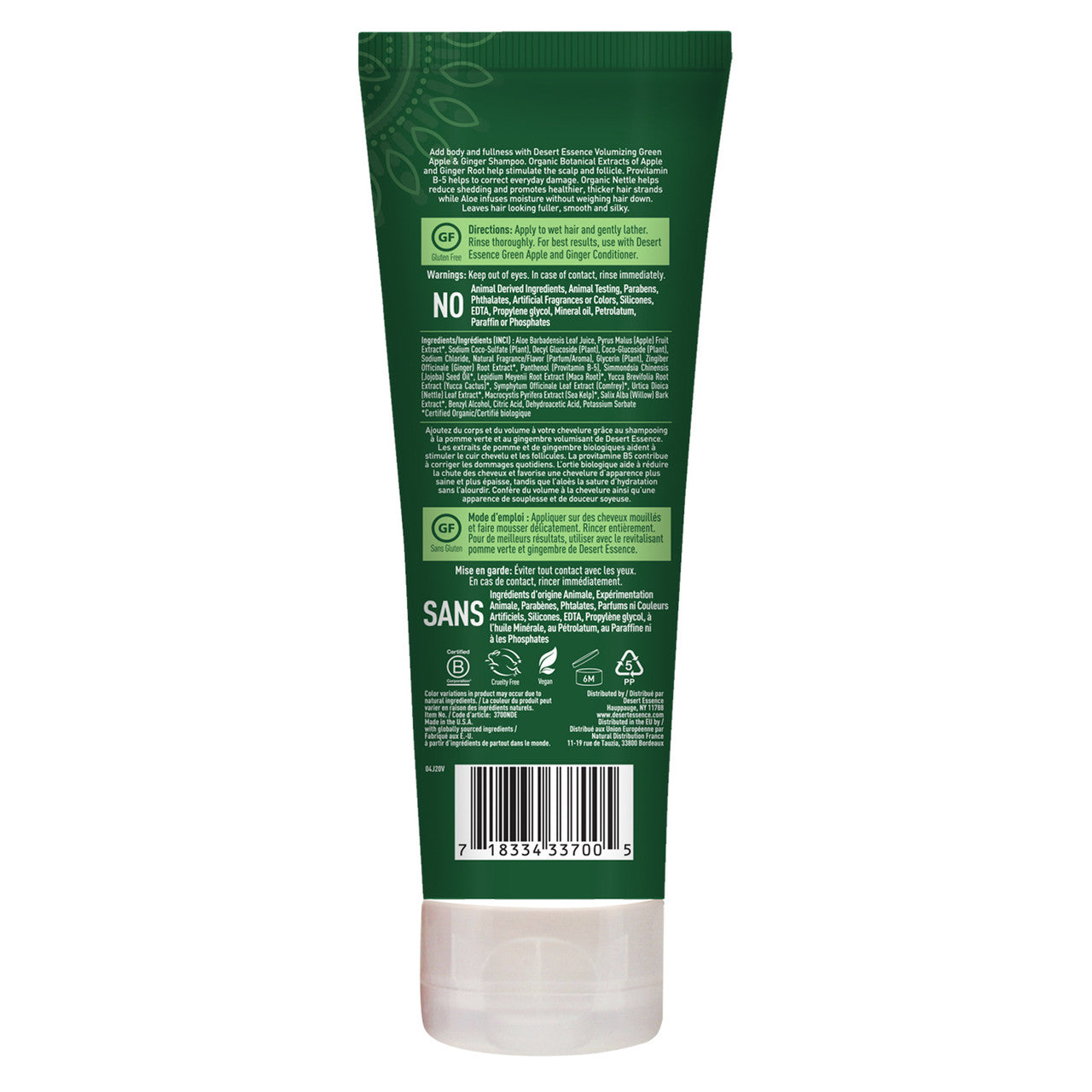 Desert Essence Apple & Ginger Thickening Shampoo (1x8 Oz)-2