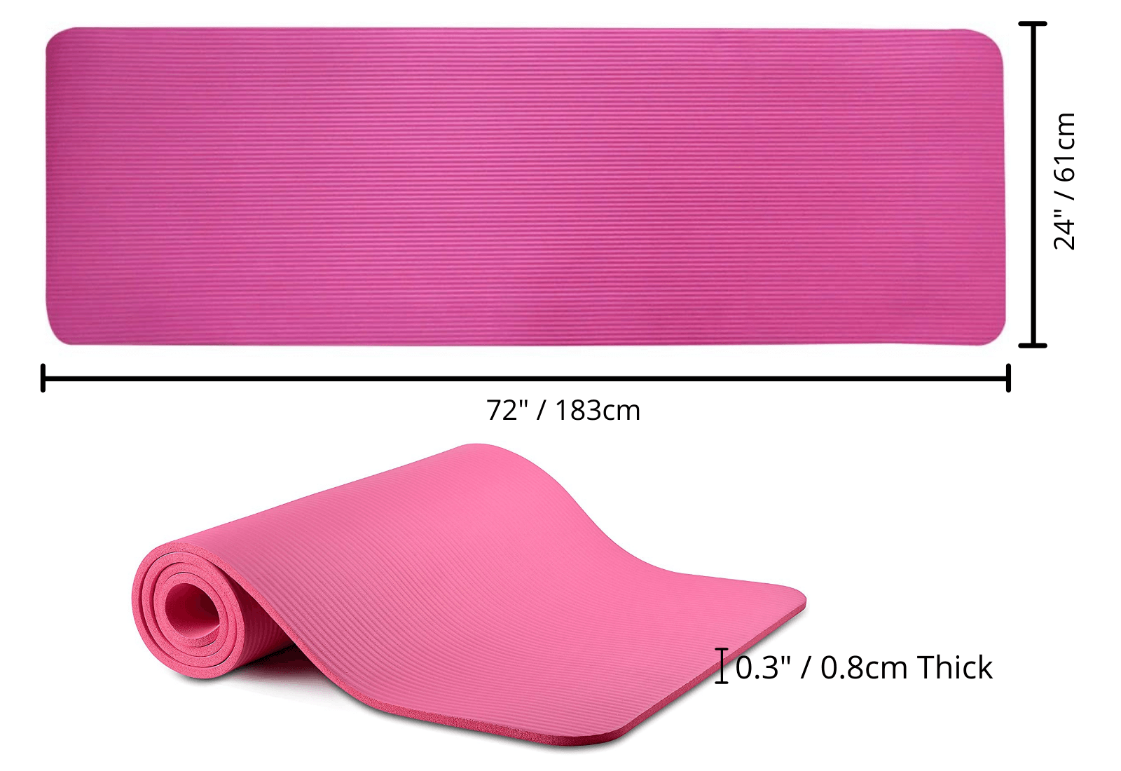 Thick Yoga and Pilates Exercise Mat with Carrying Strap-13