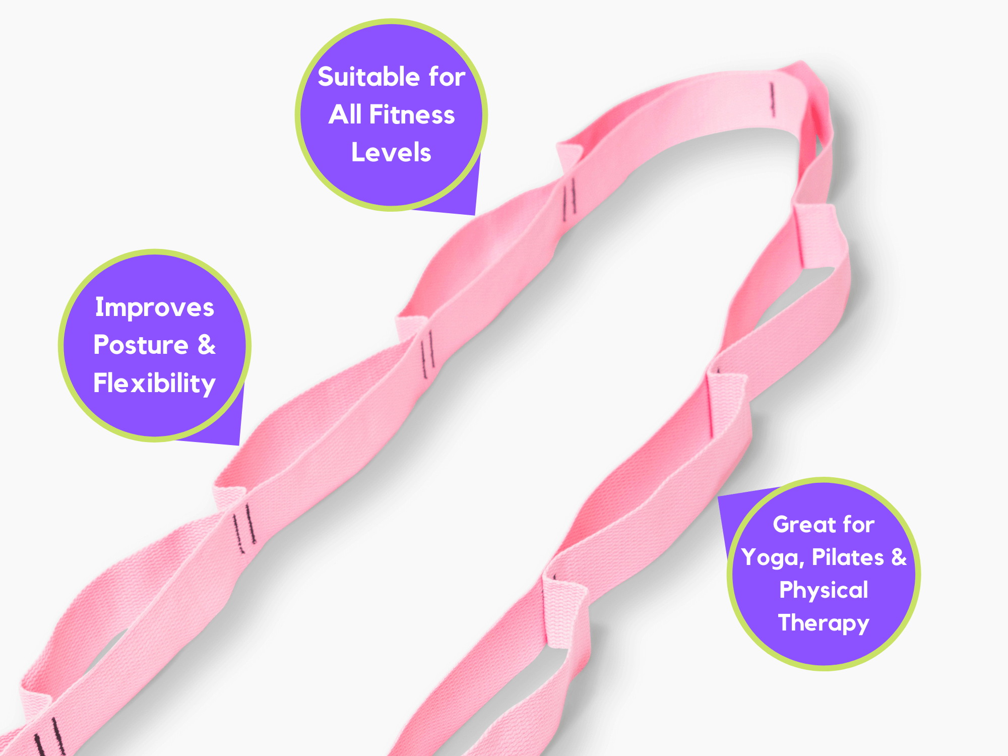Multi-Loop Stretching Strap for Yoga & Pilates-2