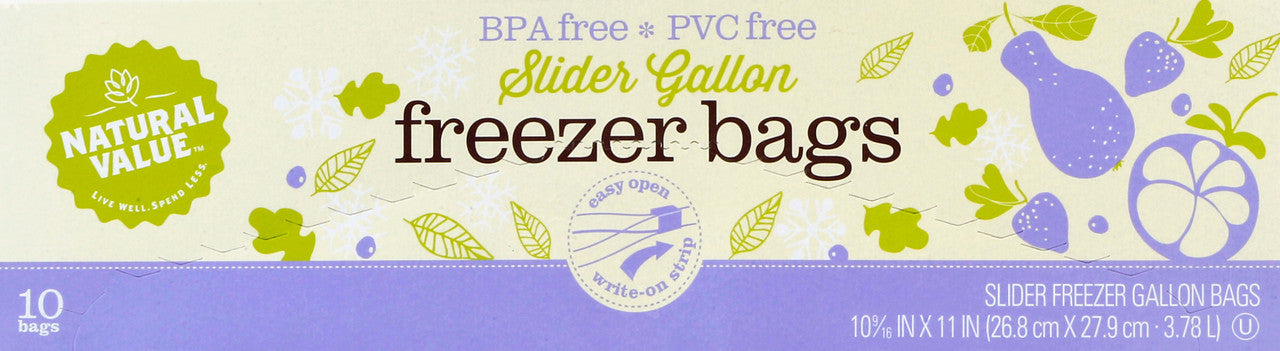 Natural Value Slider Gallon Freezer Bags (12x10 Ct)-3
