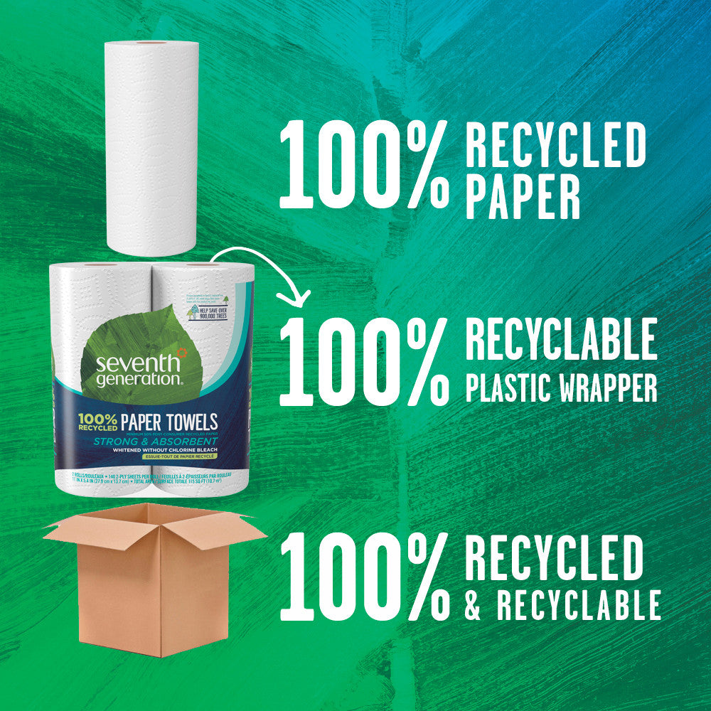 Seventh Generation Paper Towels,100% Recycled 140shts (12x2 CT)-3