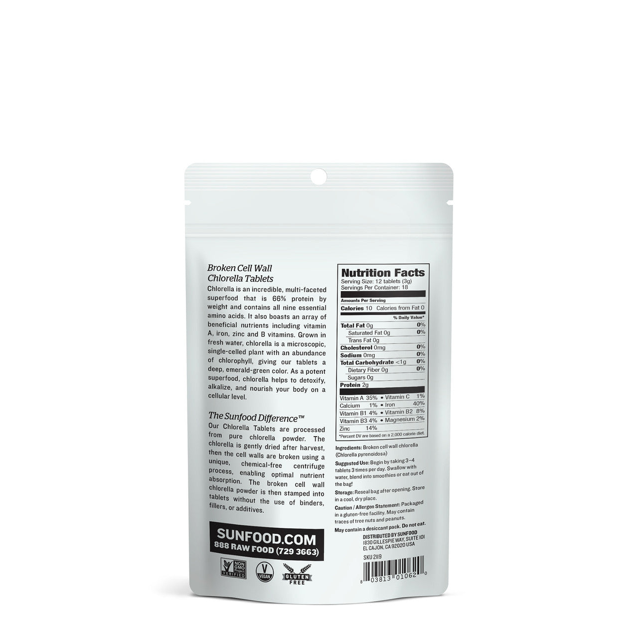 SUNFD CHLORELLA TABLETS ( 1 X 2 OZ   )-1