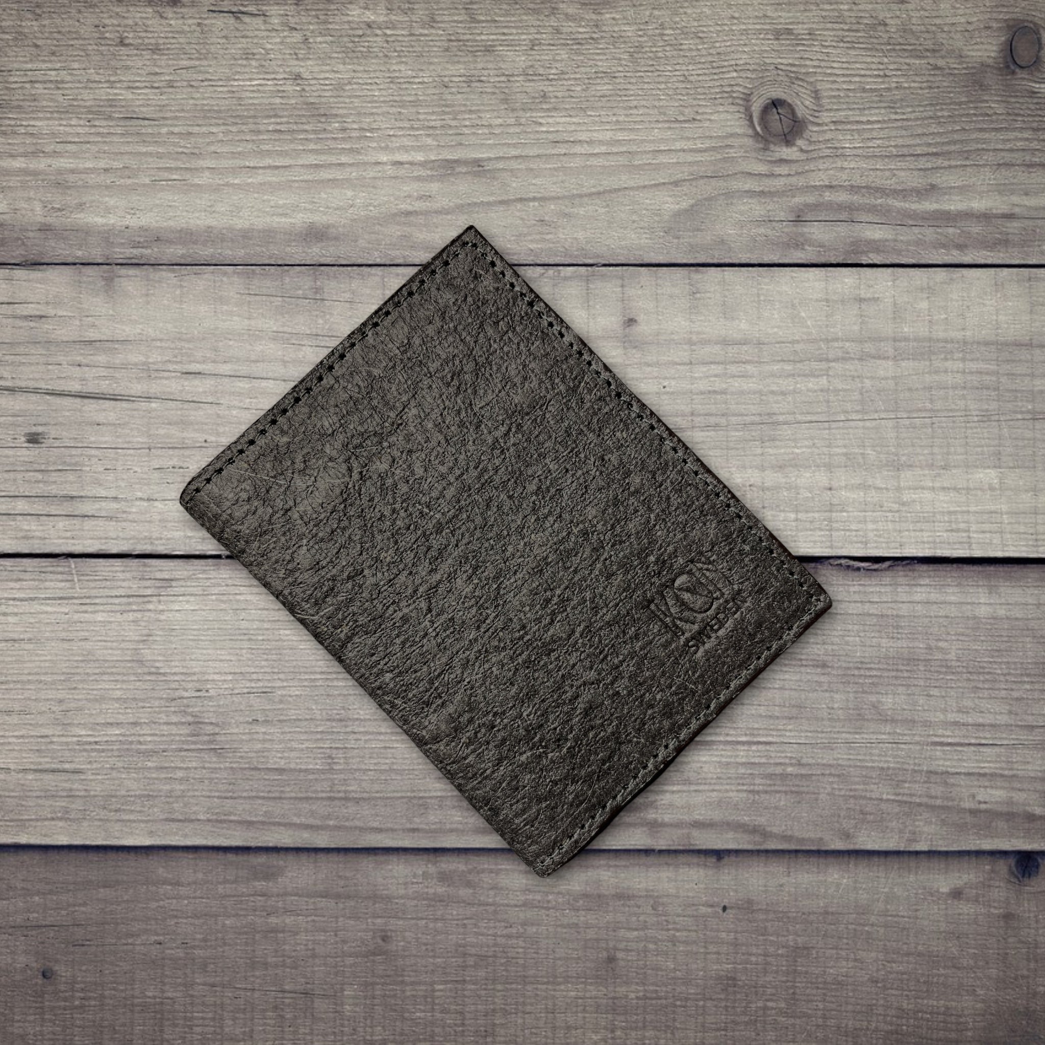 Coconut Leather BiFold Card Wallet - Dark Grey-0