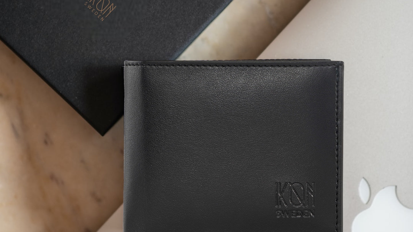 Apple Leather Stylish Classic Wallet - Black-1