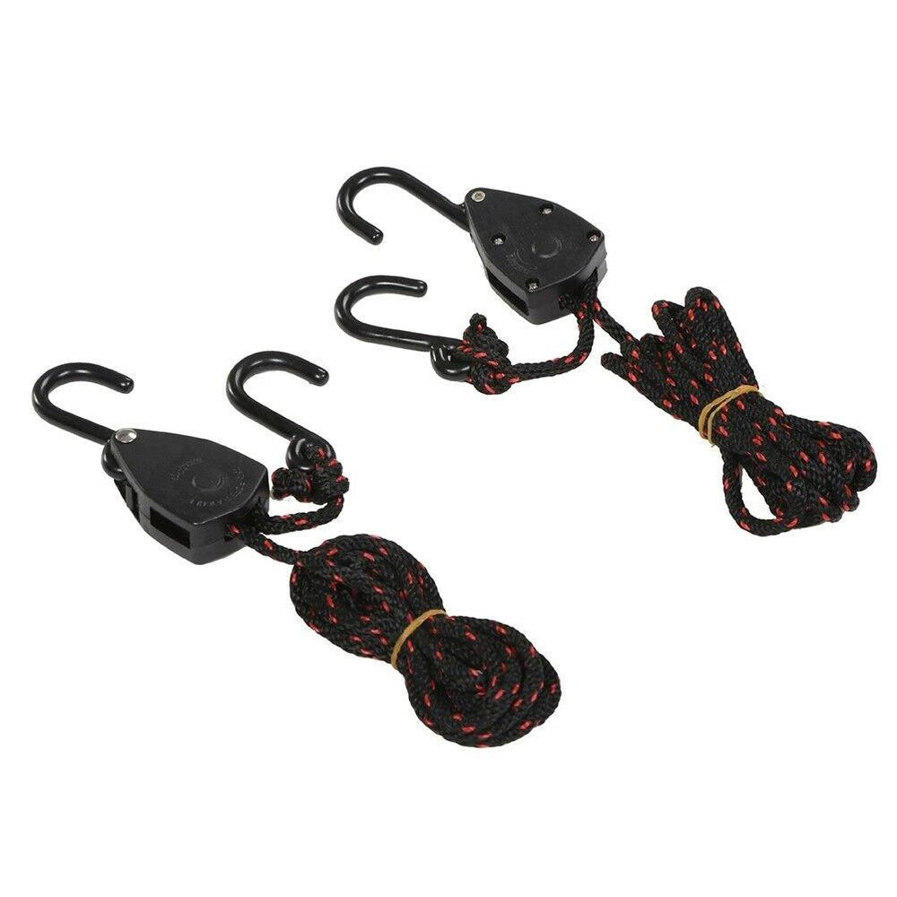 DORSAL Ratchet Canoe and Kayak Bow and Stern Tie Downs 1/4" Heavy Duty Adjustable Rope Hanger Grow Light (2-Pack)-0